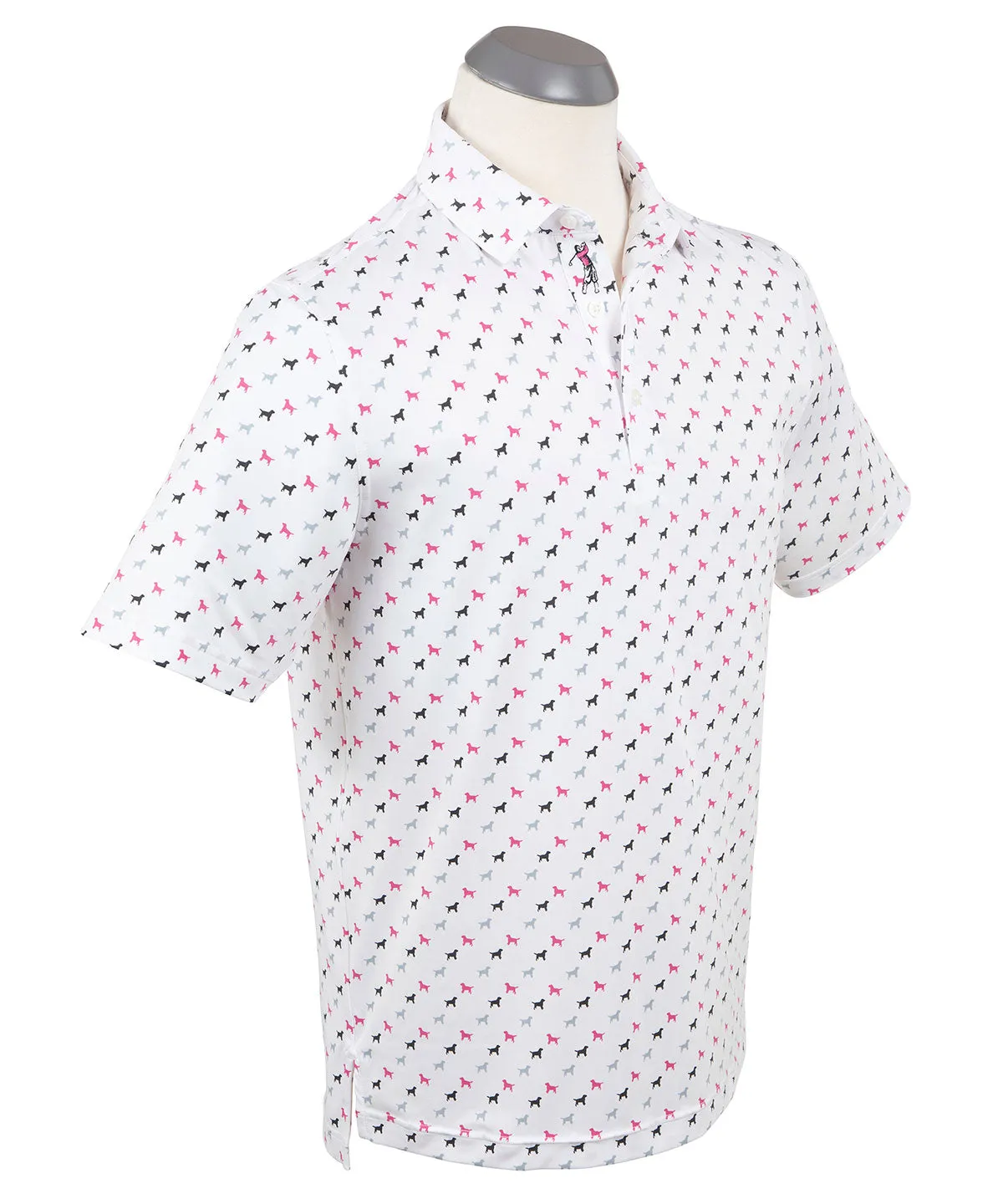 Lightweight Knit Performance Dog Print Polo