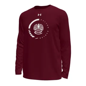 Under Armour Tech Stretch Long Sleeve Tee - Maroon MoistureWicking Relaxed Wear Fit
