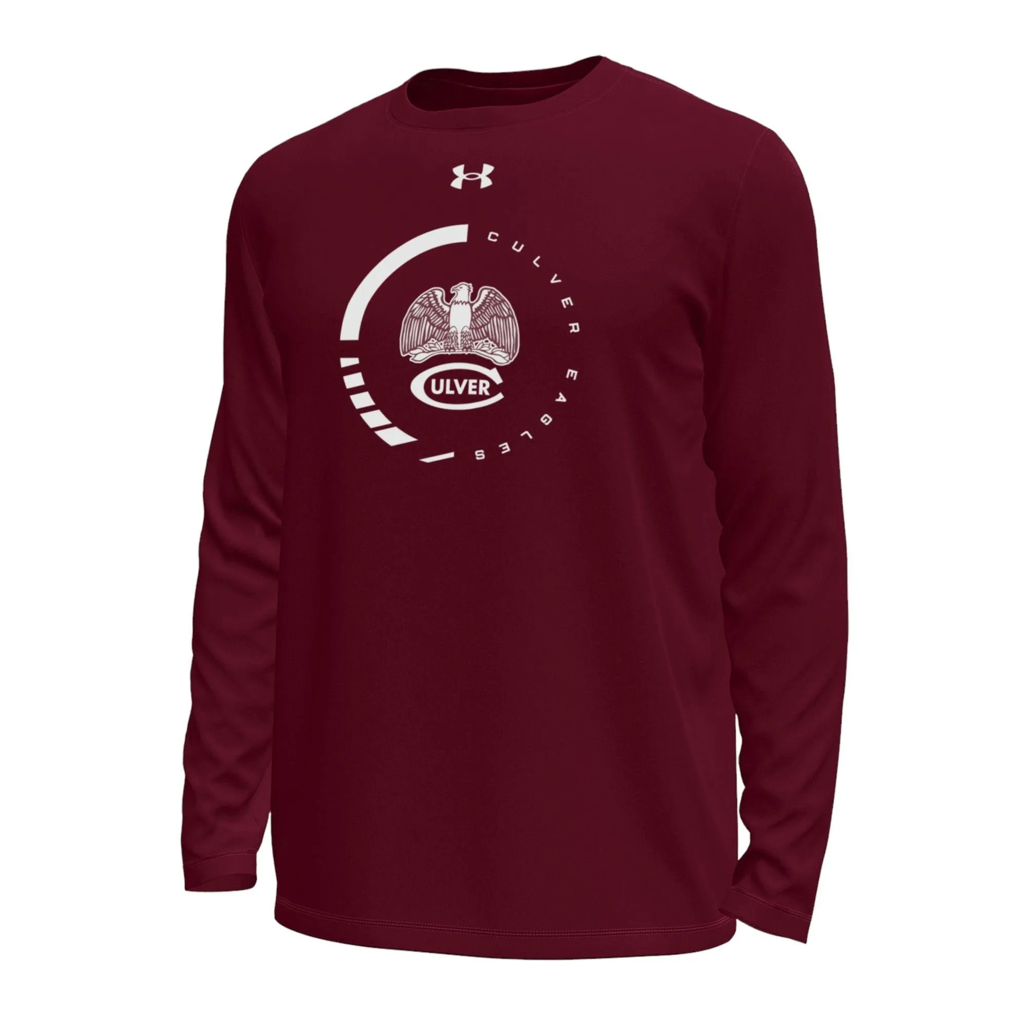 Under Armour Tech Stretch Long Sleeve Tee - Maroon MoistureWicking Relaxed Wear Fit