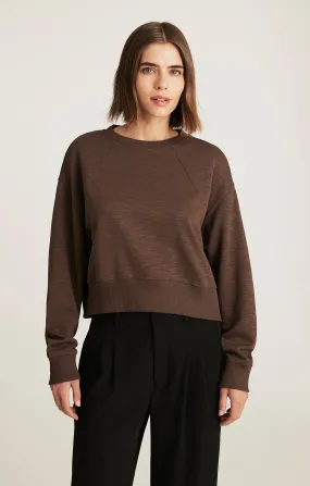 Layered Comfort Cool Style EDITION CREW NECK SWEATSHIRT IN HOT FUDGE
