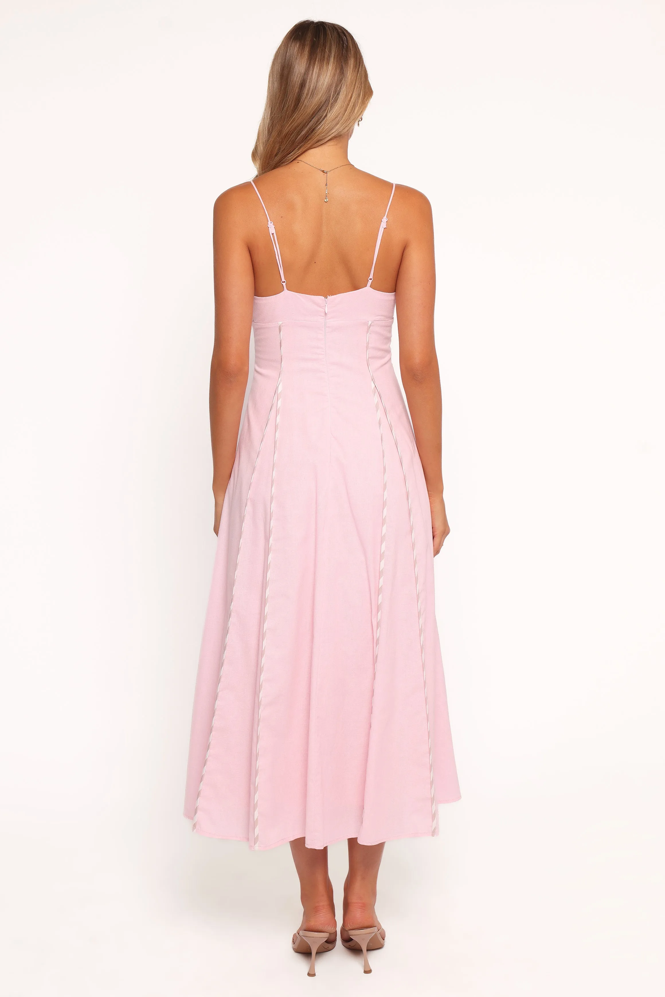 Vintage-Inspired Talyn Midi Dress - Pink