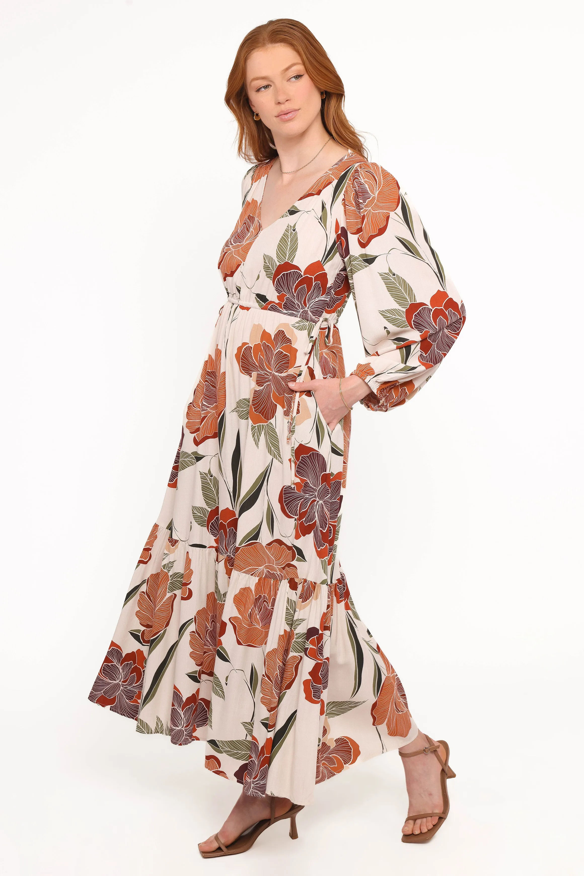 Travel Vibe Cerwin Midi Dress - Fall Floral