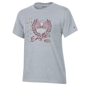 Champion Women's Stadium Short Sleeve Tee - Steel Grey sequined details