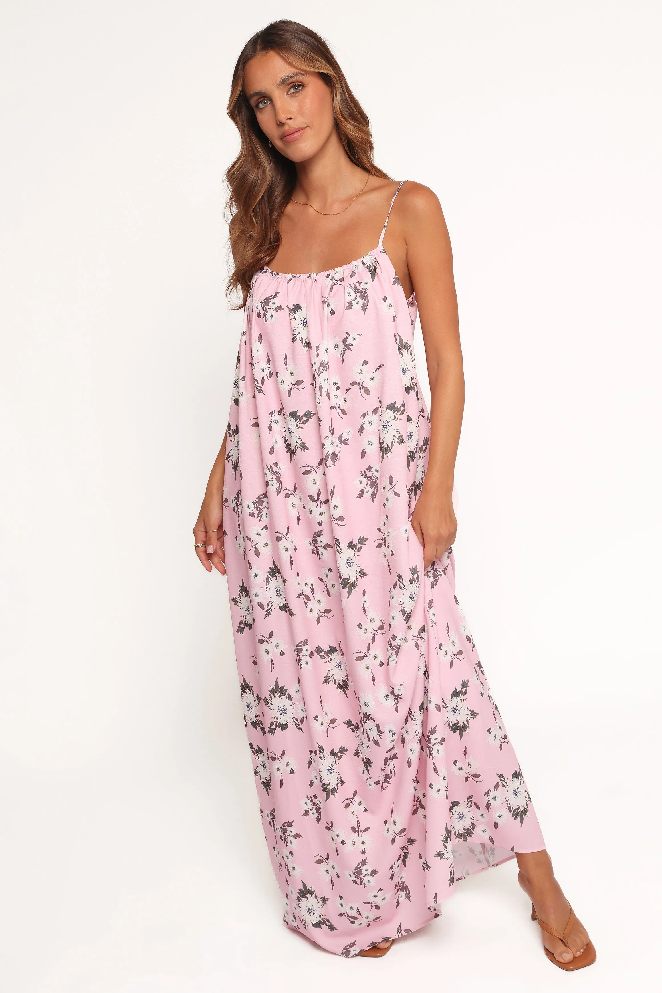 Luxury-Fabric Self Power Lumina Maxi Dress - Pink Floral