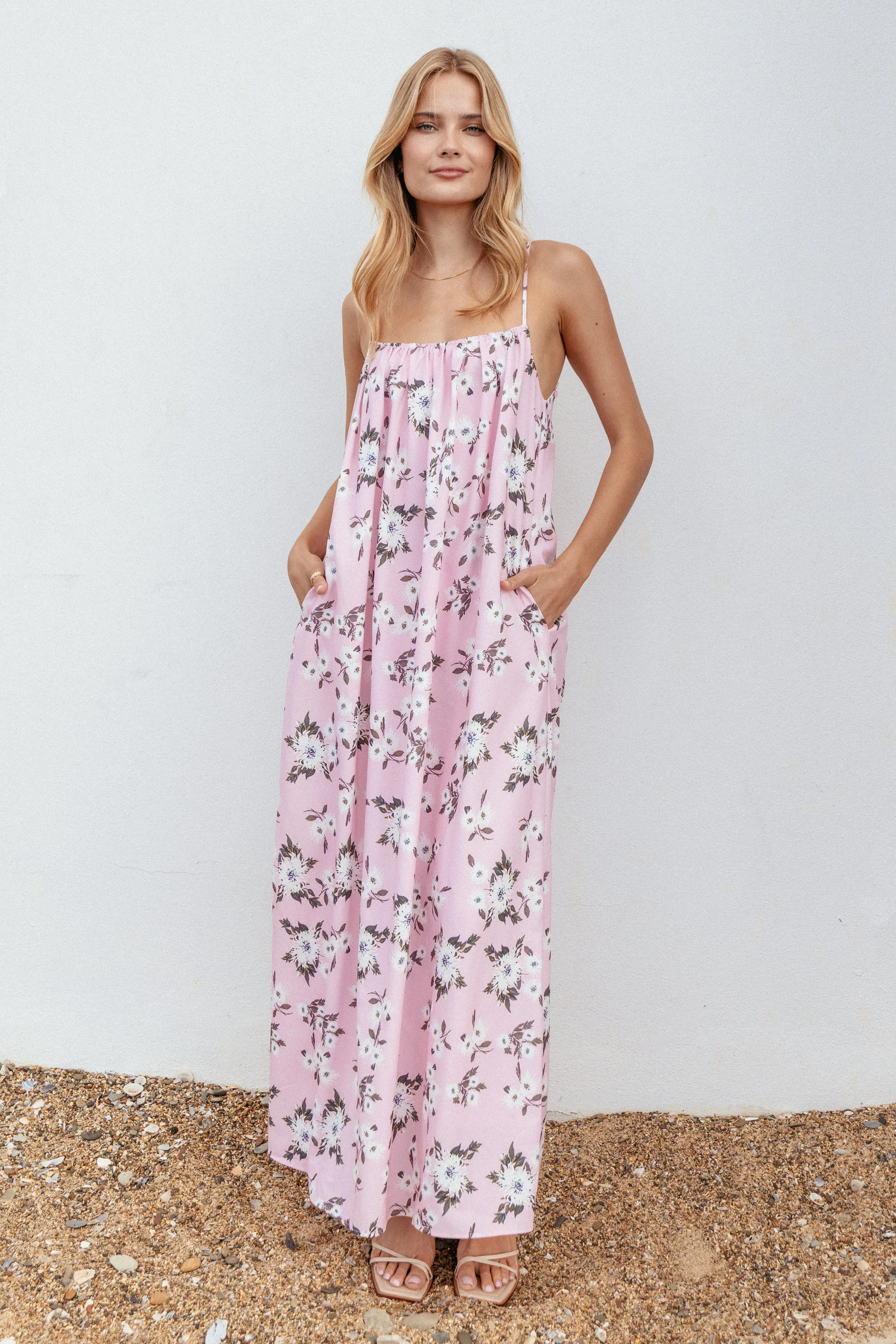 Lumina Maxi Dress - Pink Floral Calm Beauty
