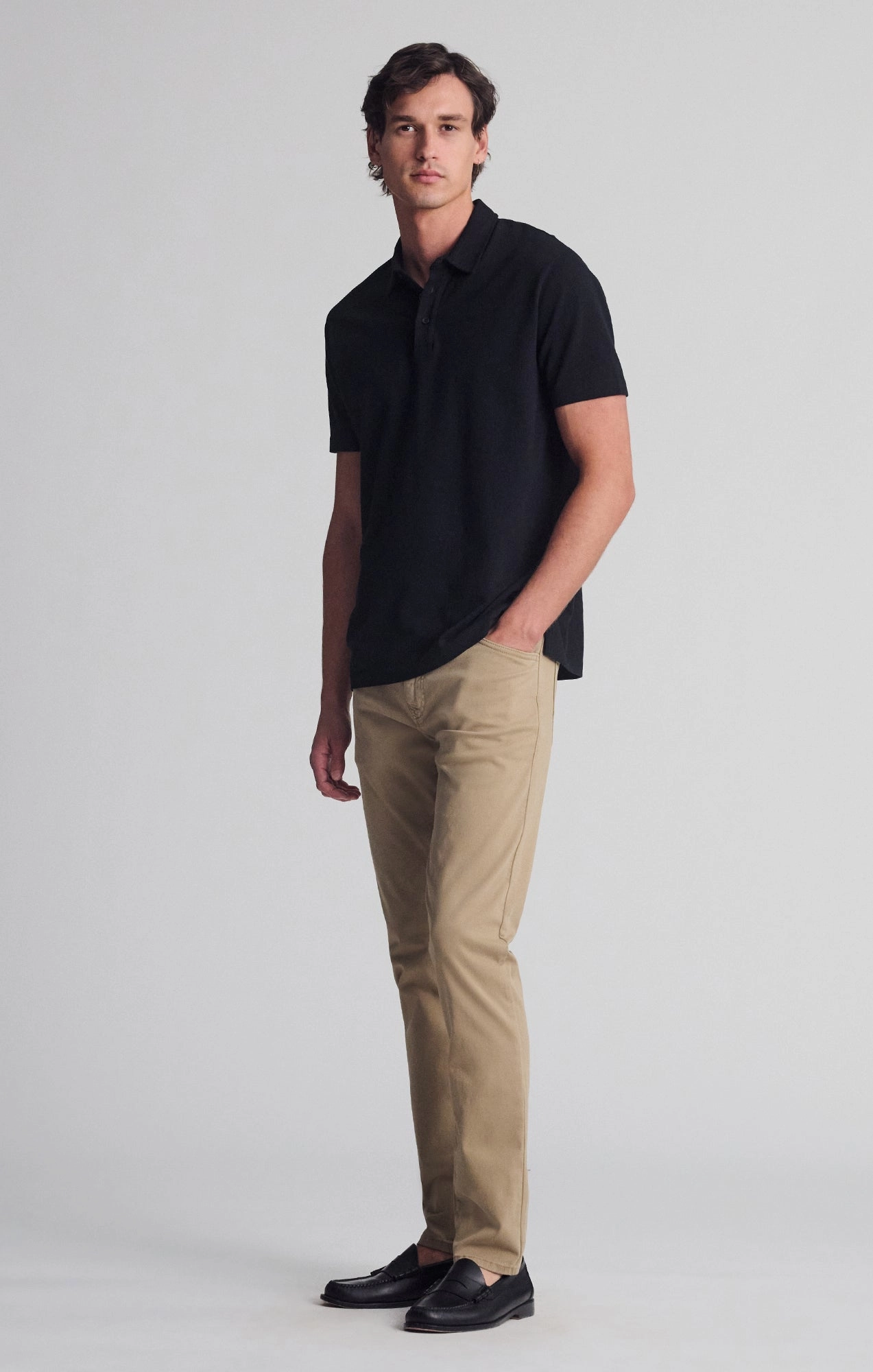 JAKE SLIM LEG IN KHAKI CASUAL TWILL Flexible Waist Easy Fit