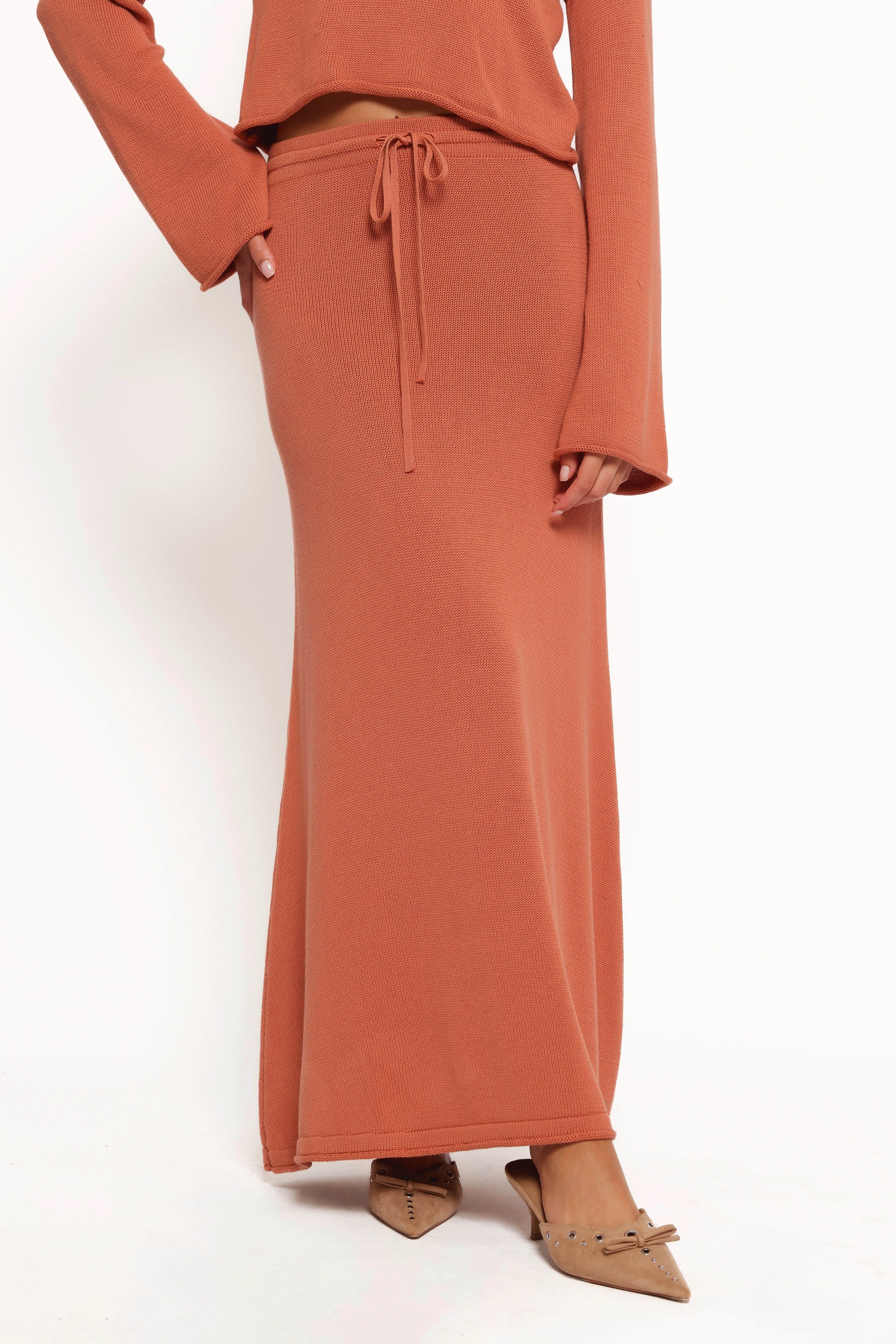 Stretchy Rooney Knit Skirt - Cinnamon