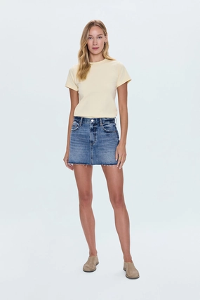 Twist Front Daisy Low Slung Mini Skirt - Spectacle