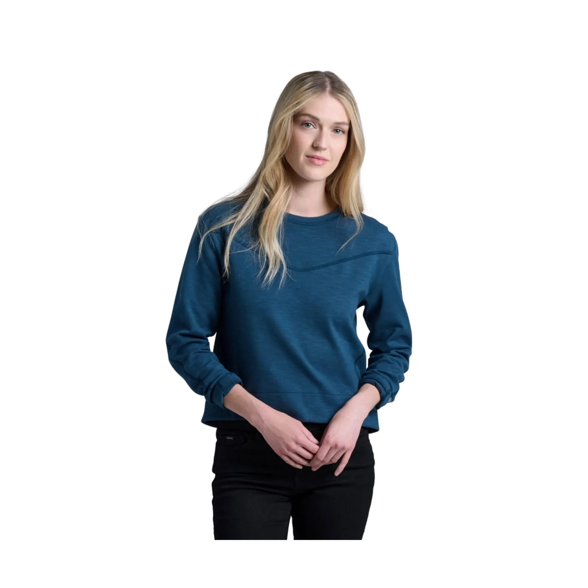 Relaxed Fit Hoodie product launch Kuhl Women's Lola Pullover Sweatshirt - Metal Blue