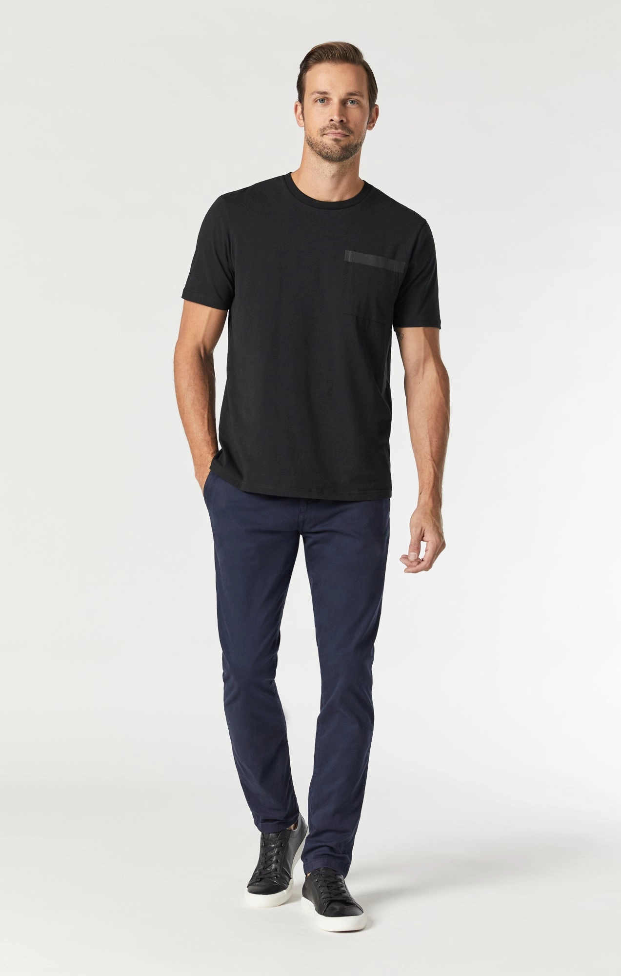 Stretchable Breathable mesh design JOHNNY SLIM LEG CHINO IN DARK NAVY TWILL