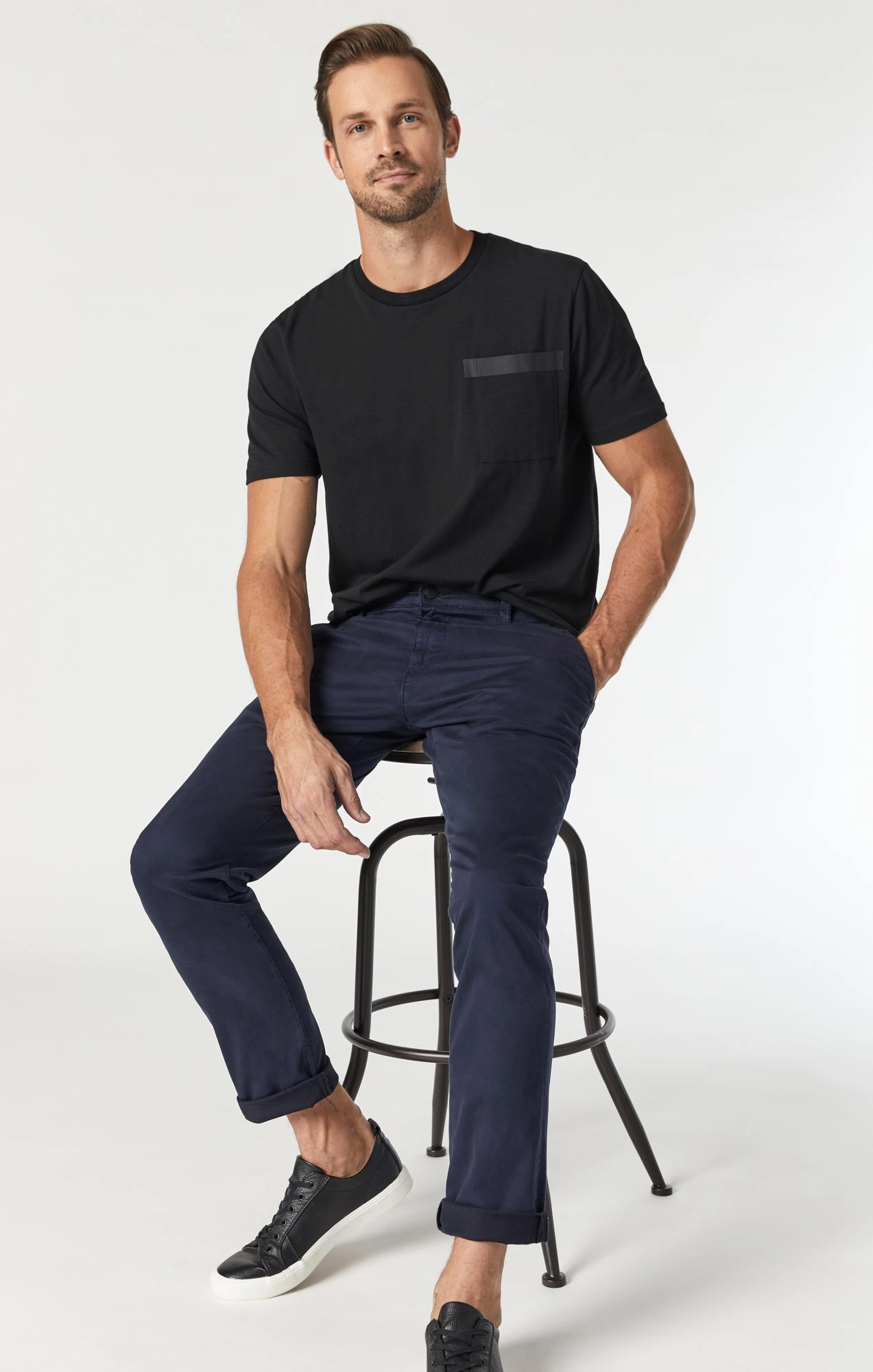 Outdoor Friendly JOHNNY SLIM LEG CHINO IN DARK NAVY TWILL