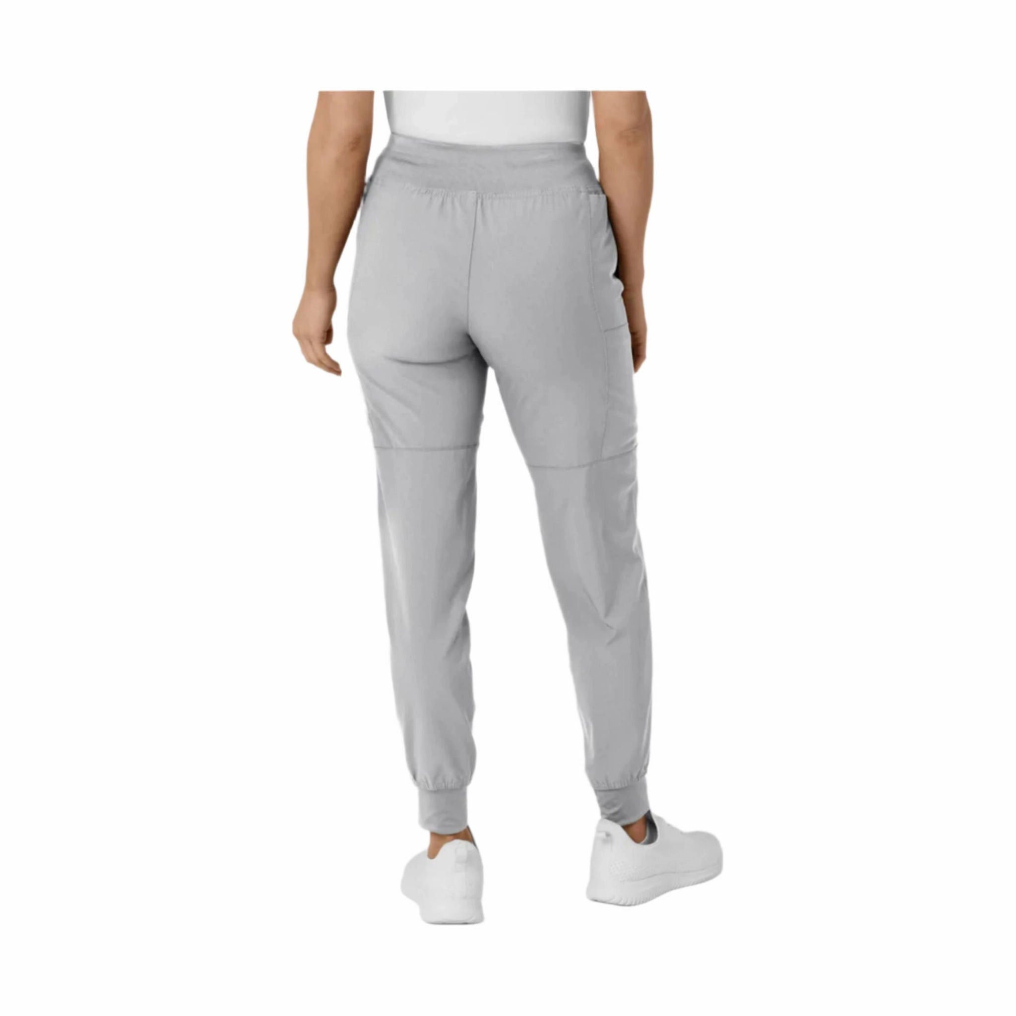 QuickReleaseBuckle Flexible Gusset Design Wink Women's Comfort Waist Cargo Jogger Scrub Pant - Grey