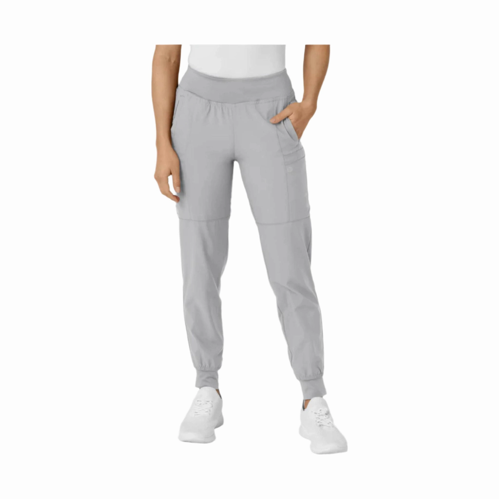 Pocket Reinforcement Wink Women's Comfort Waist Cargo Jogger Scrub Pant - Grey