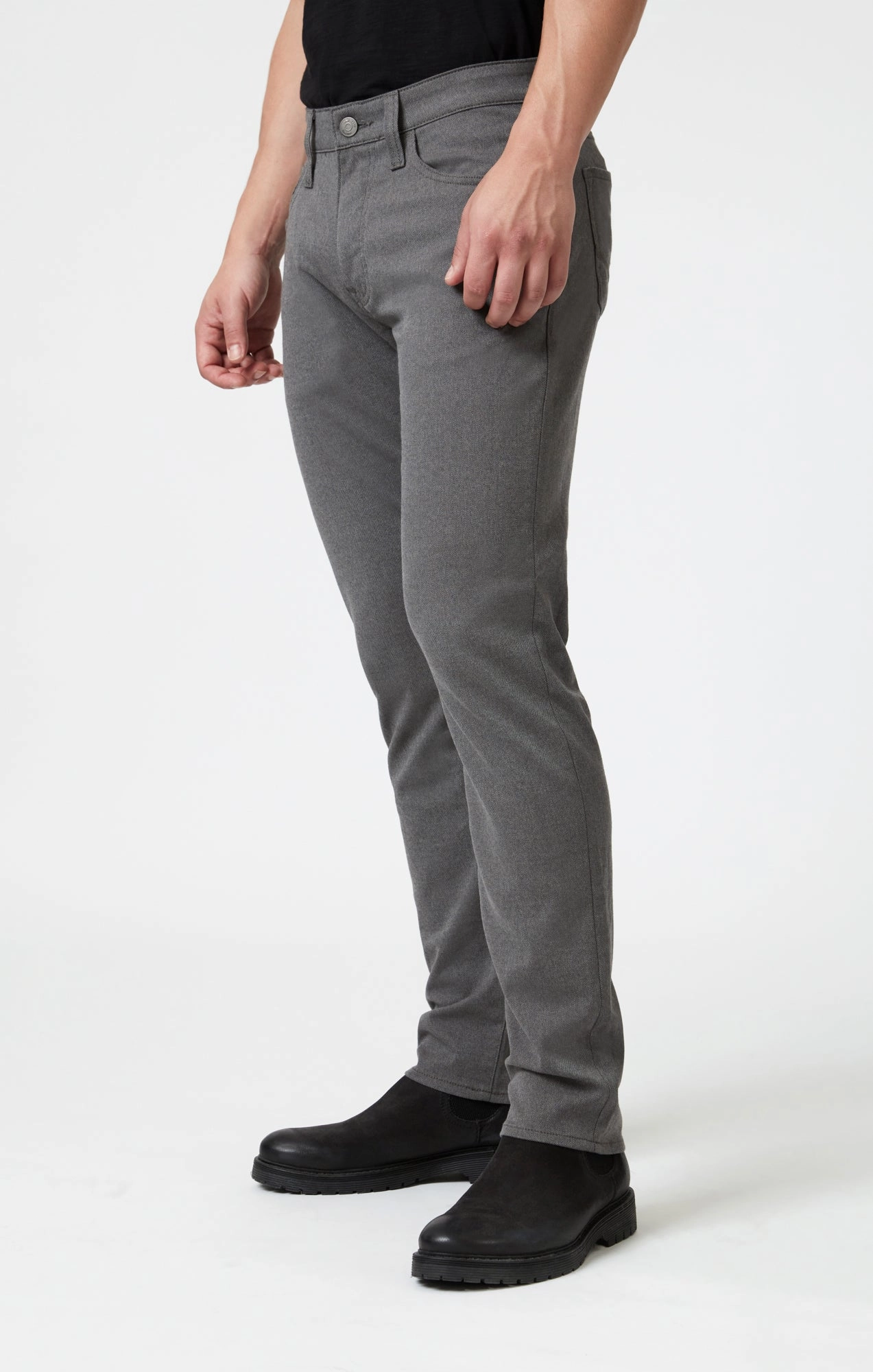 Ergonomic Cut MARCUS SLIM STRAIGHT LEG IN GREY FEATHER TWEED