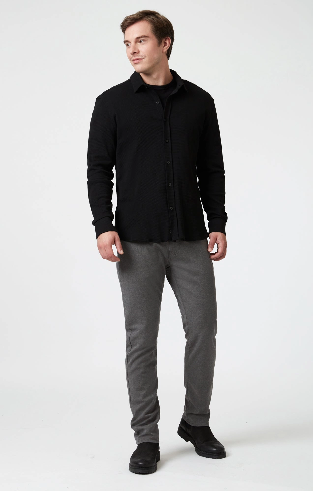 Weather Ready Sleek Comfort MARCUS SLIM STRAIGHT LEG IN GREY FEATHER TWEED