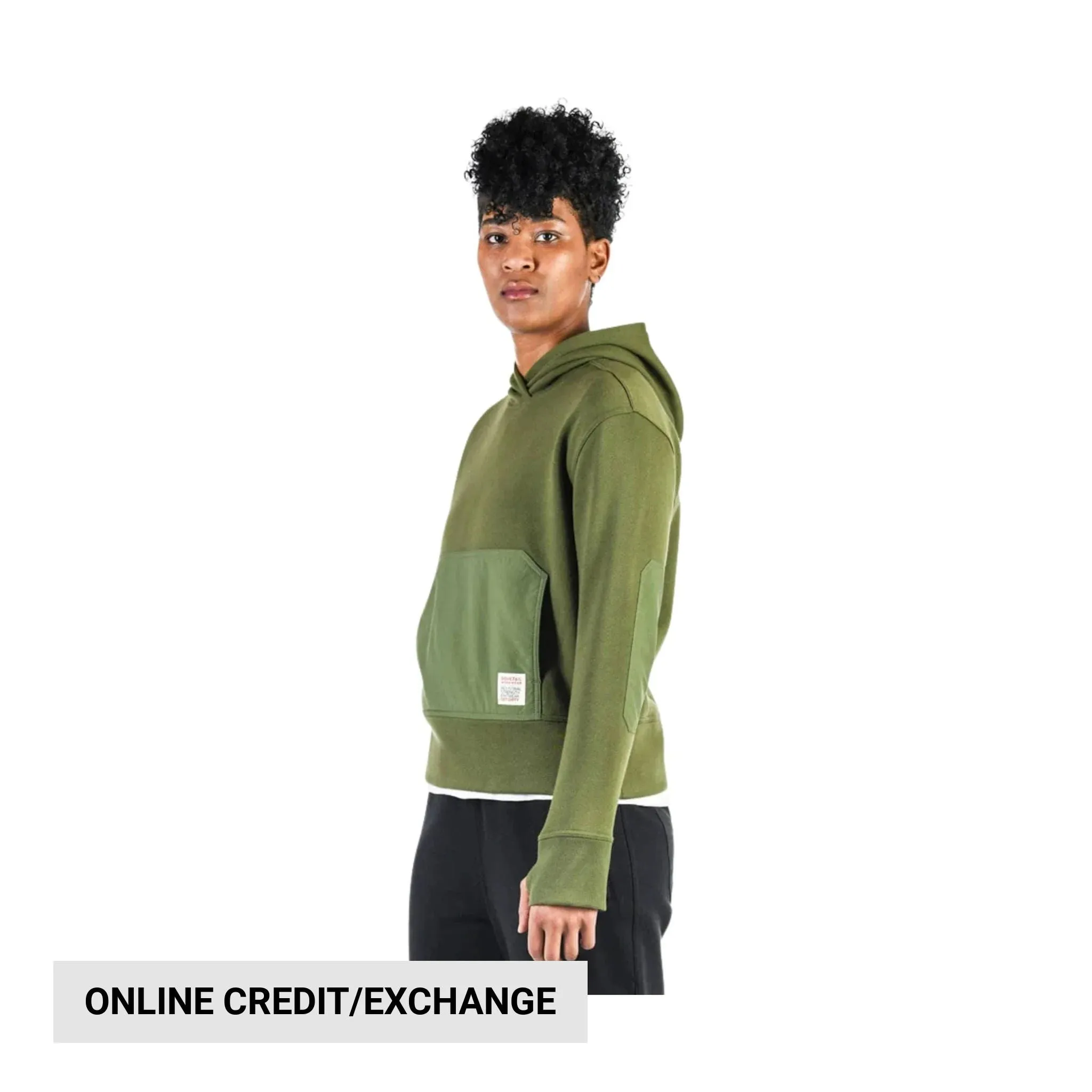 Urban Relaxed Dovetail Women's Flagger Fleece Hoodie - Moss Green