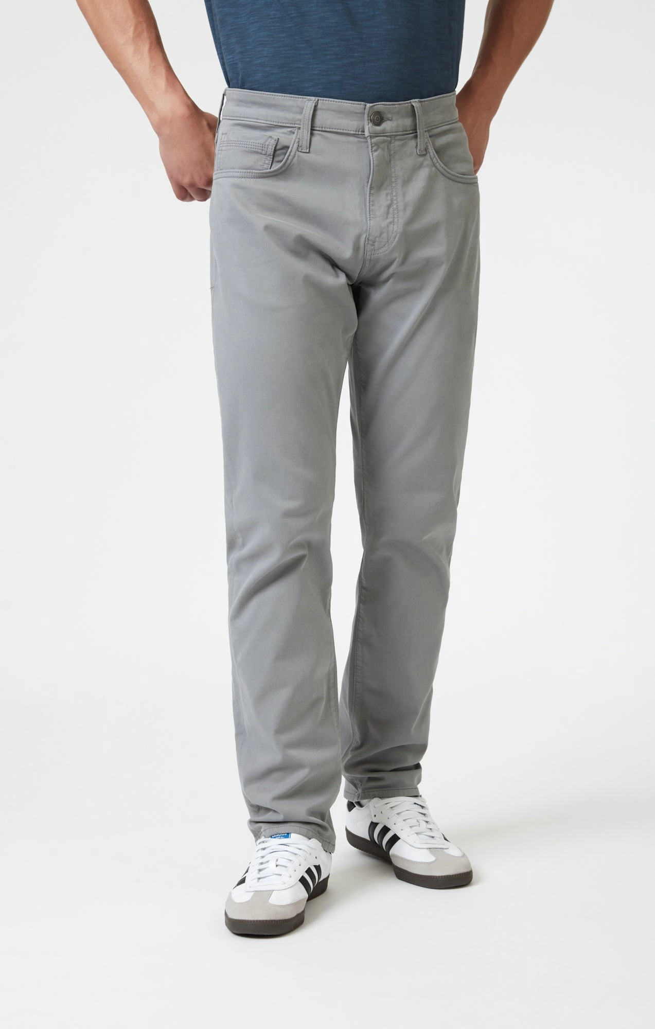 Quick drying material Recycled Polyester Blend ZACH STRAIGHT LEG IN ULTIMATE GREY CASUAL TWILL