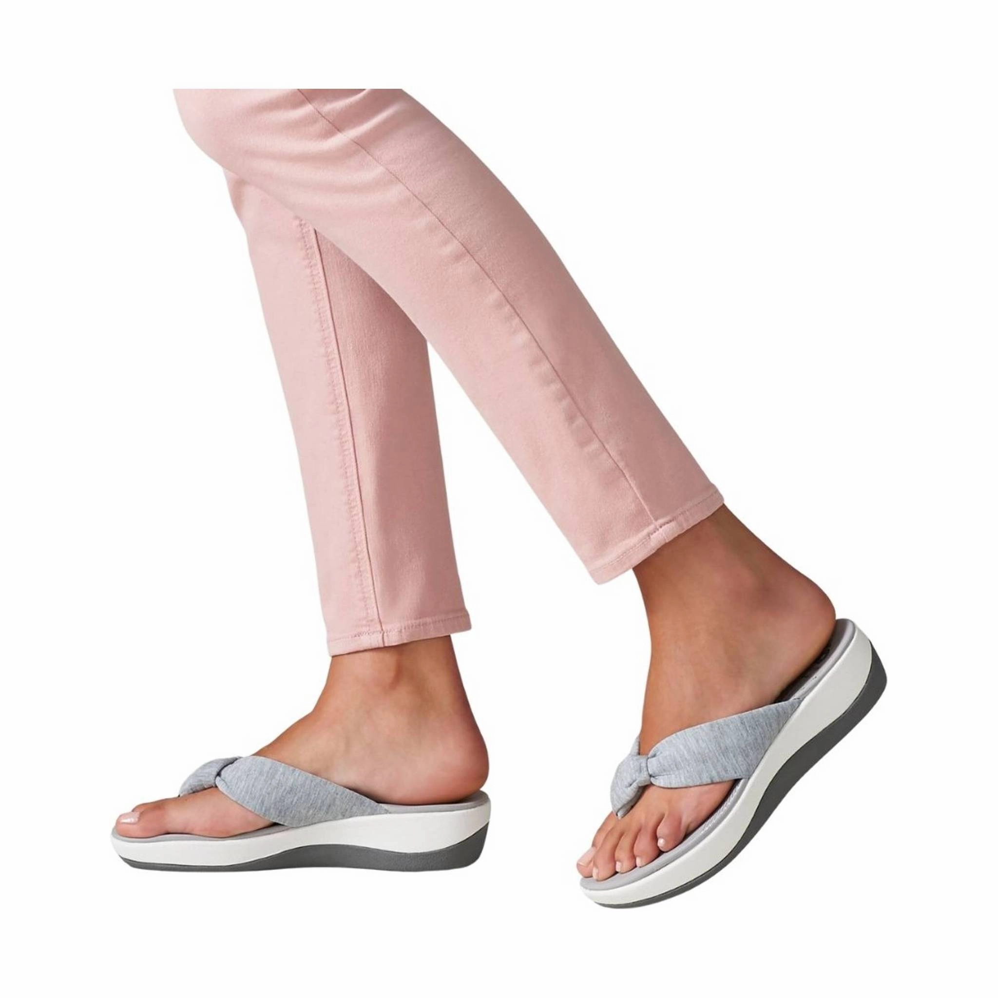 Arch Support Footbed Comfortable Outdoor Sandals Clarks Women's Arla Glison Sandal - Grey Suede