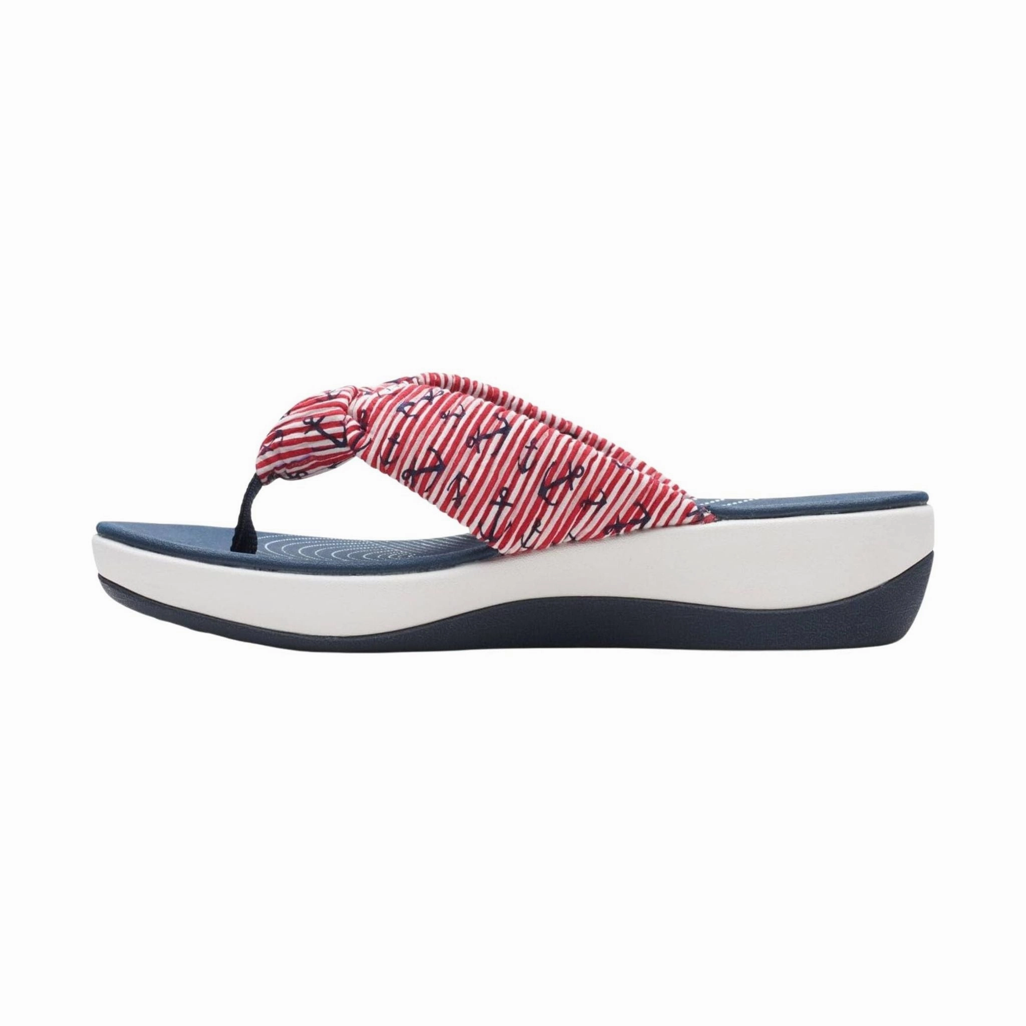 heel cup Recycled Components Clarks Women's Arla Glison Sandal - Red/White/Blue