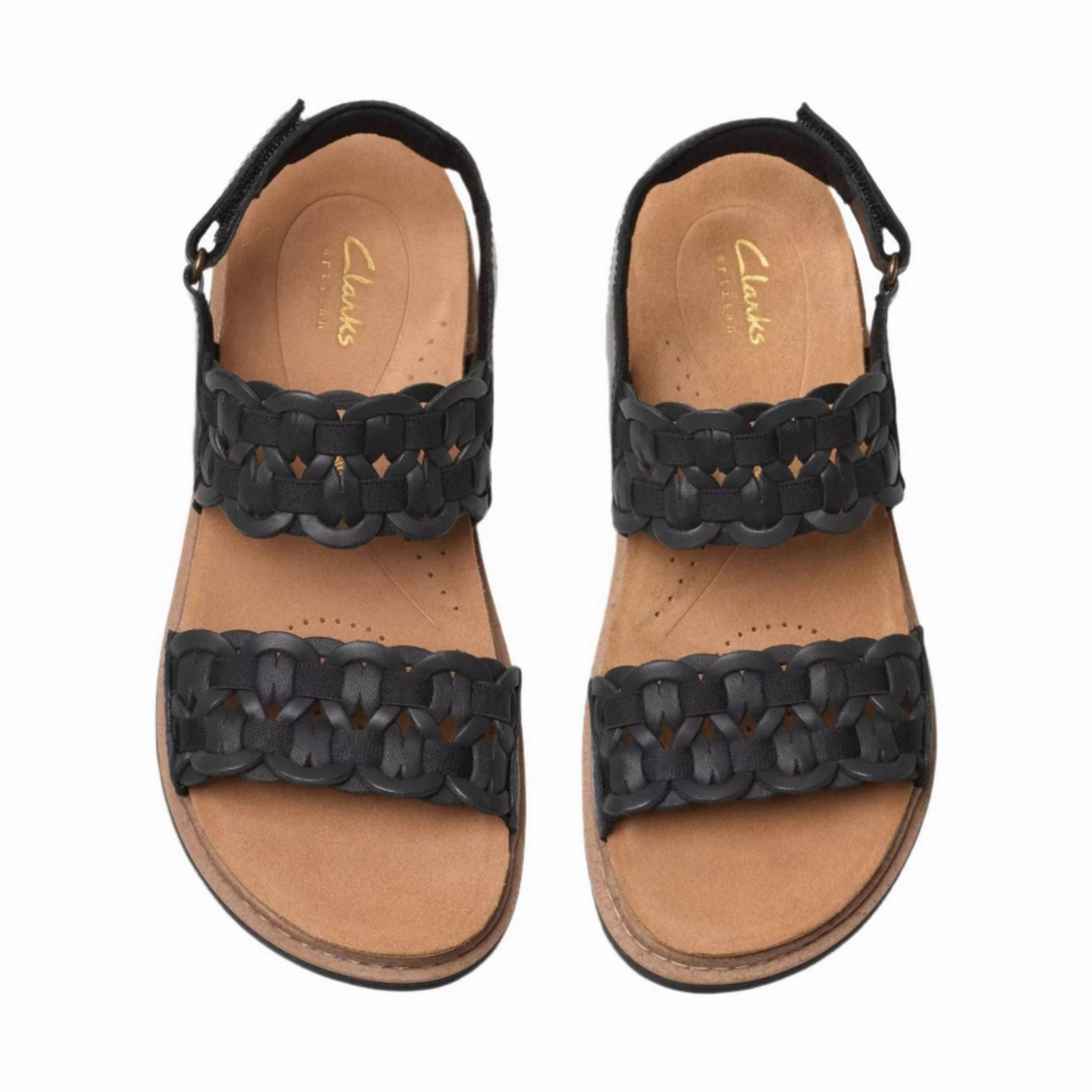 Clarks Women's Arwell Glide Sandal - Black Drive Mood Everyday Shoes