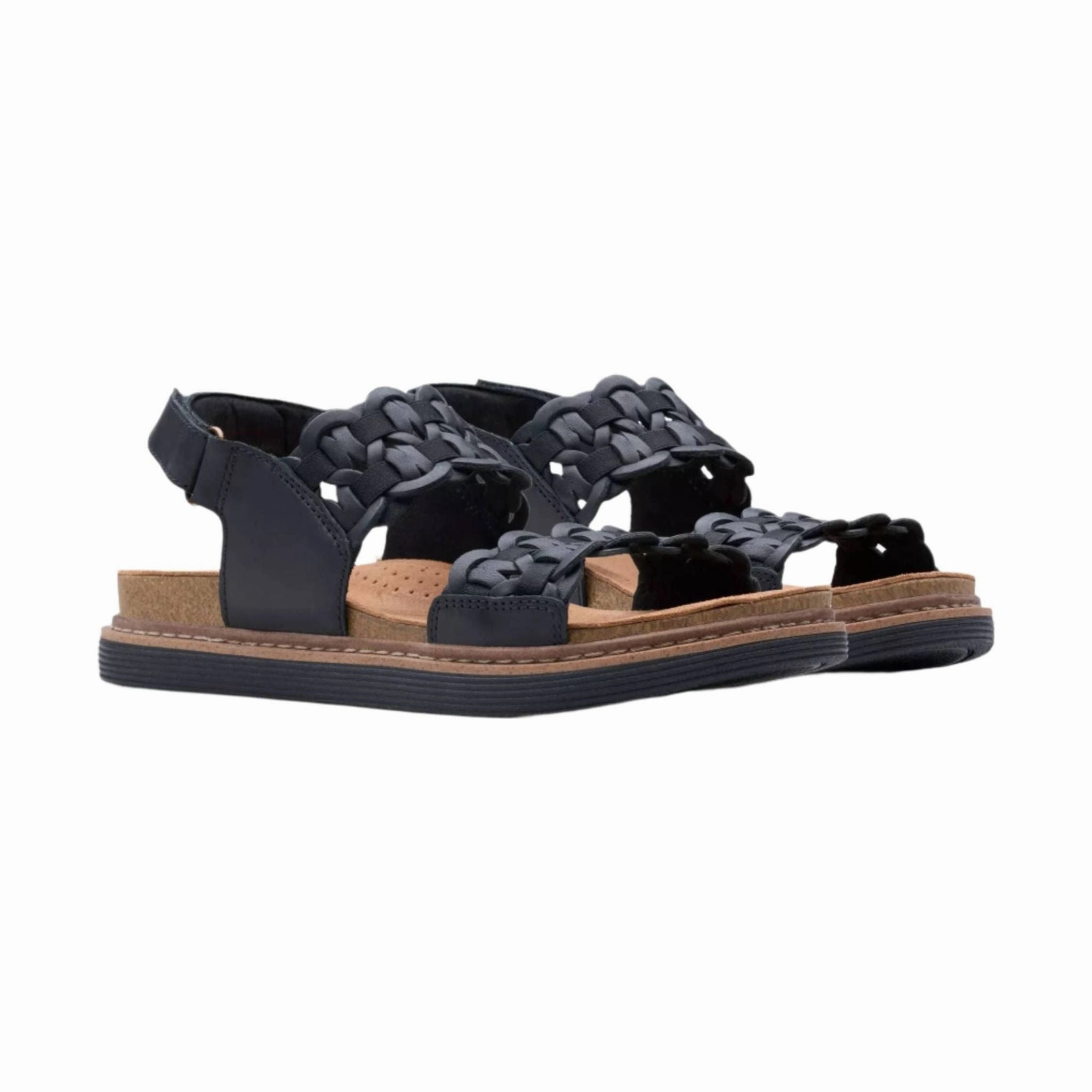Clarks Women's Arwell Glide Sandal - Black Relaxing Shoes
