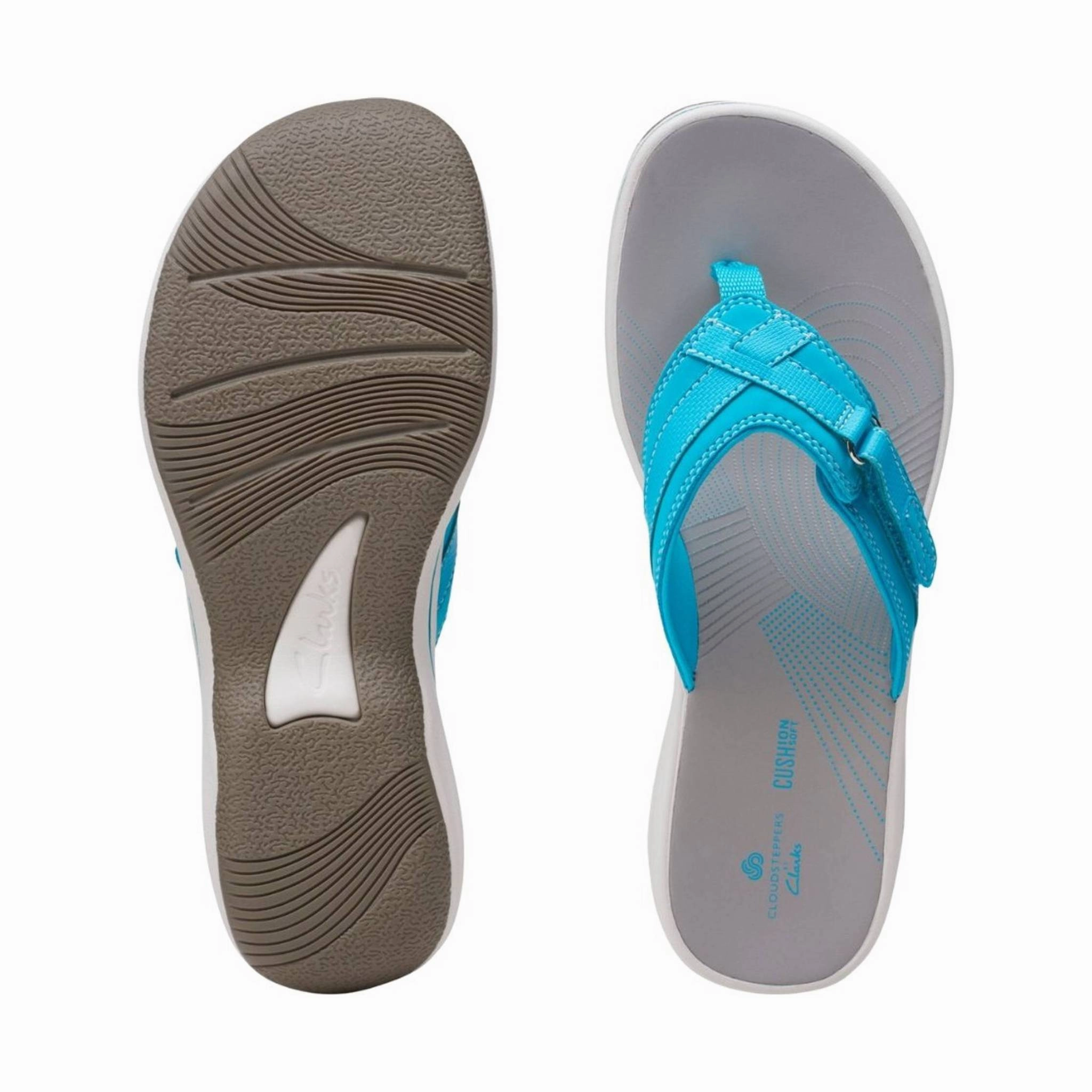 Travel-Friendly Shoes Durable Outsole Lug Pattern Clarks Women's Breeze Sea - Aqua