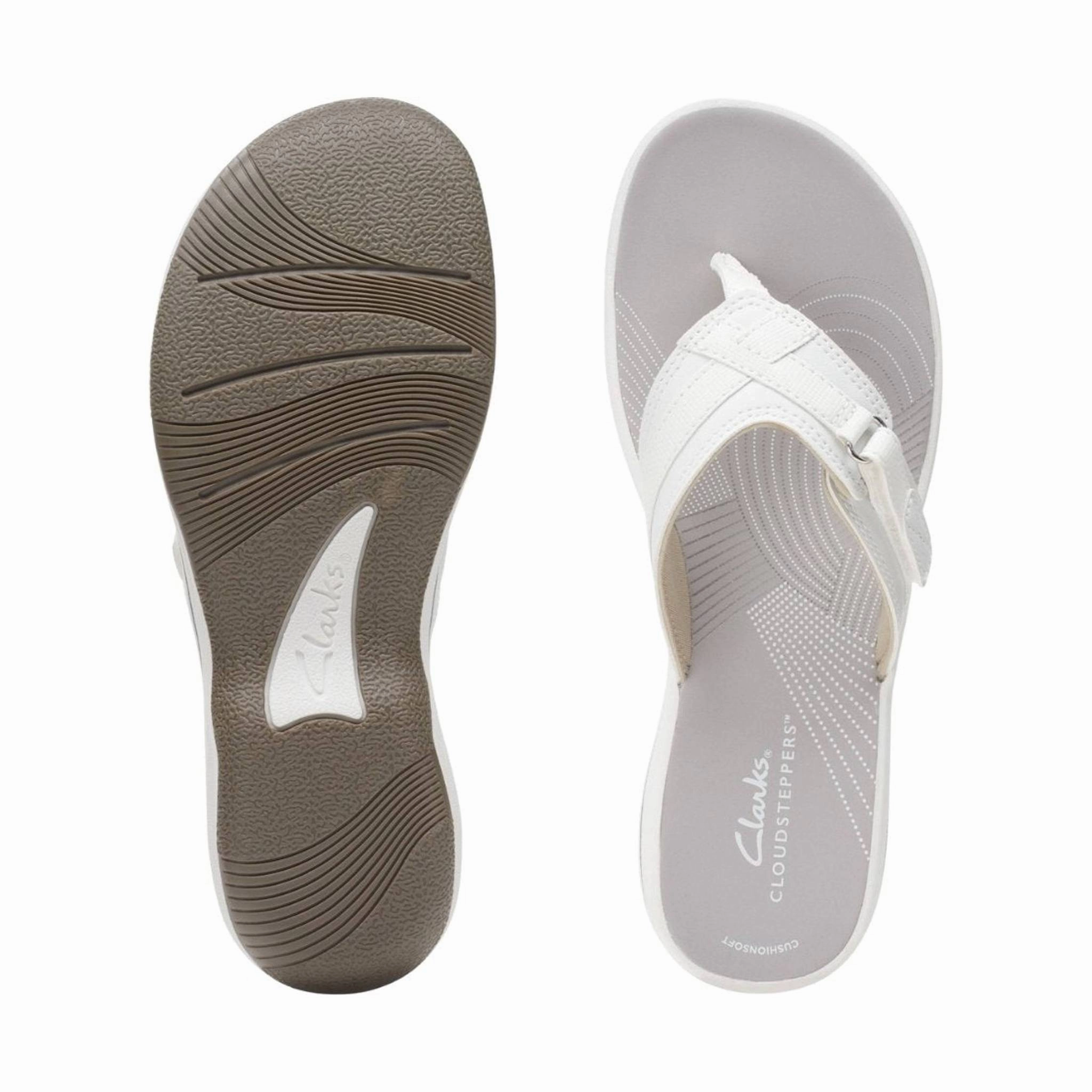 Clarks Women's Breeze Sea - White Synthetic Travel sandals