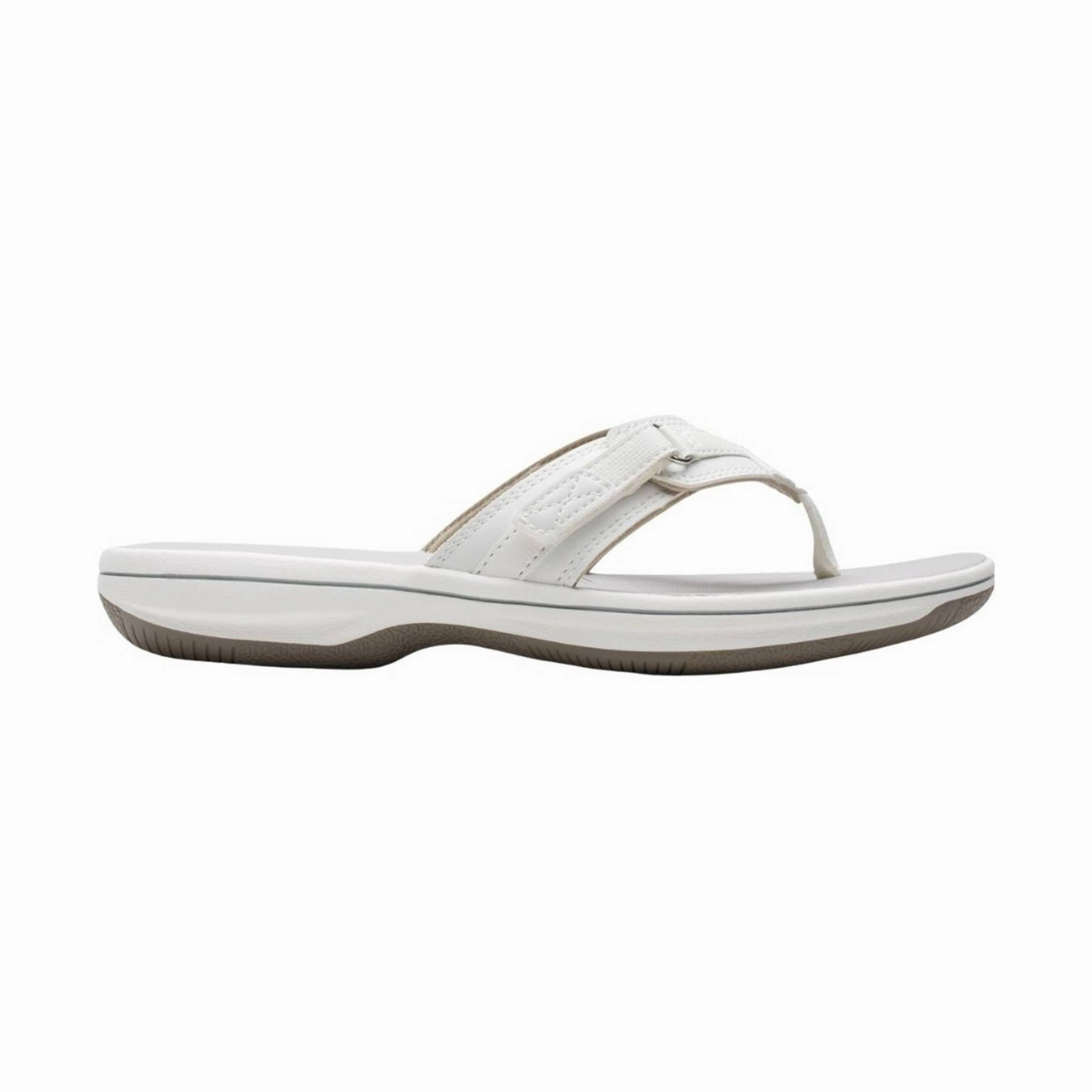Clarks Women's Breeze Sea - White Synthetic Summer Flat Shoes