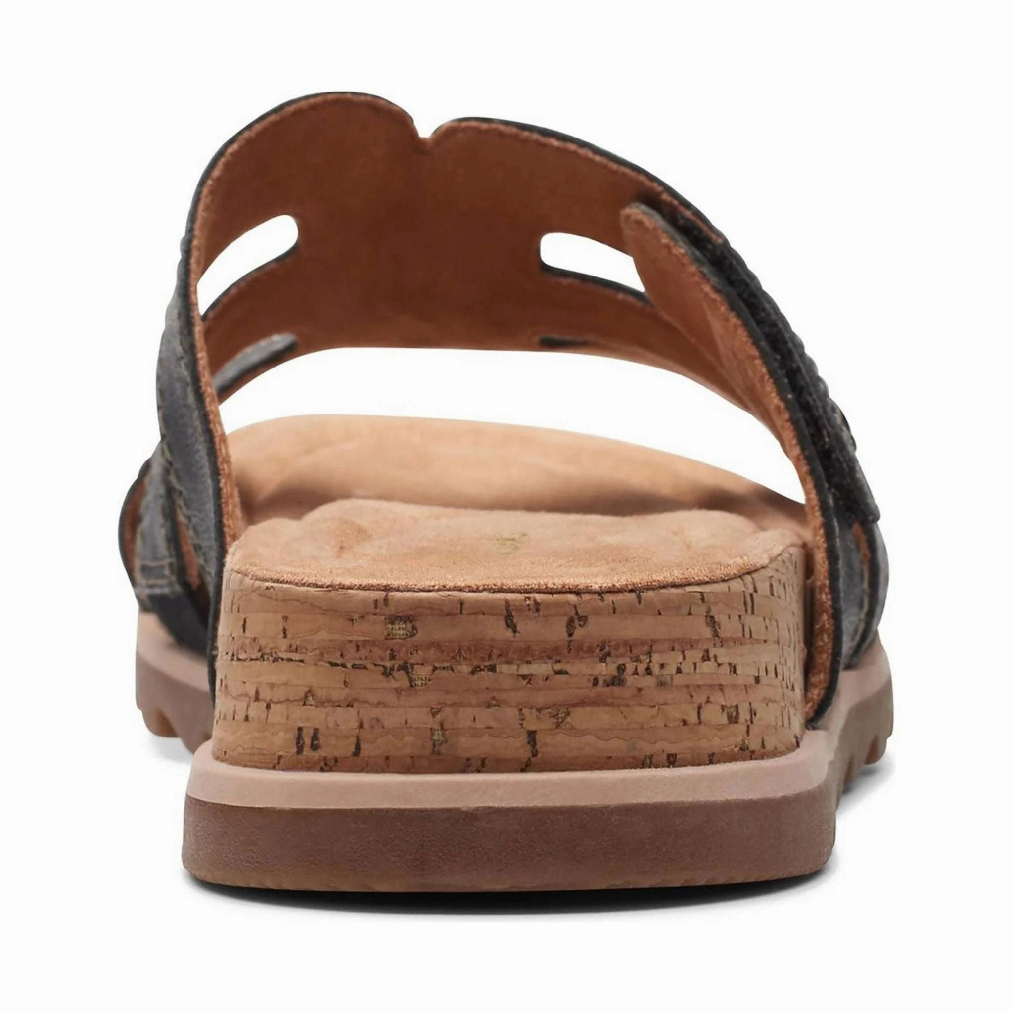 Midfoot Stabilizer Bar Tropical Leaf Clarks Women's Yacht Coral Sandal - Black