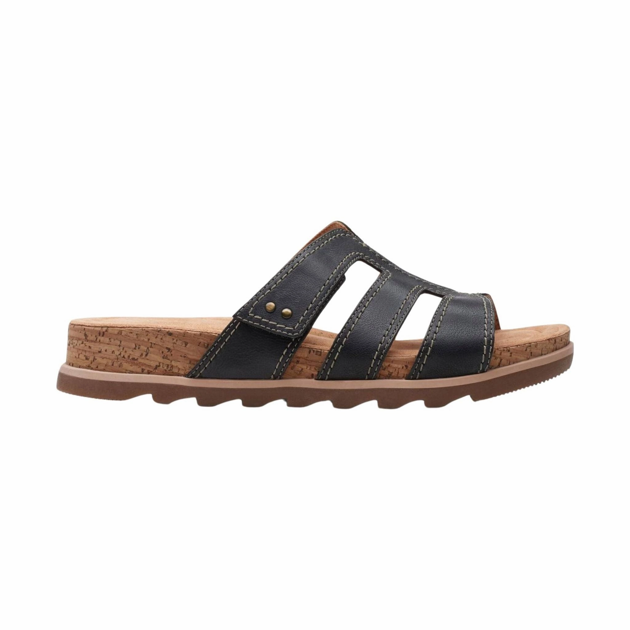 Clarks Women's Yacht Coral Sandal - Black Work Light Non Toxic Materials