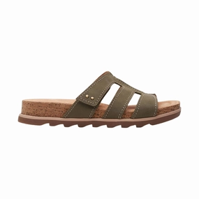 Clarks Women's Yacht Coral Sandal - Olive Torsion Stability