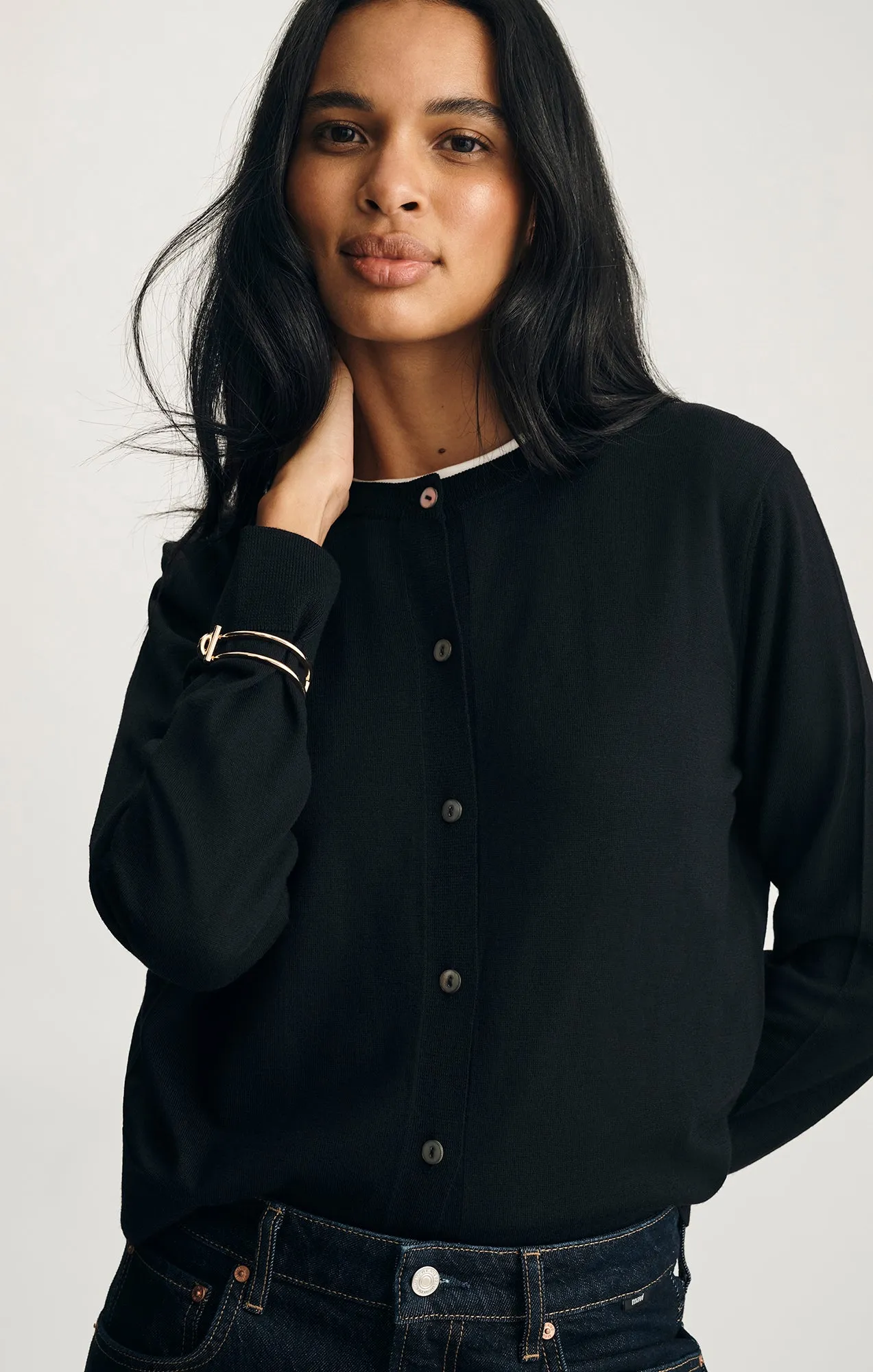 EDITION WOOL CARDIGAN IN BLACK product date night charm rainy day wear