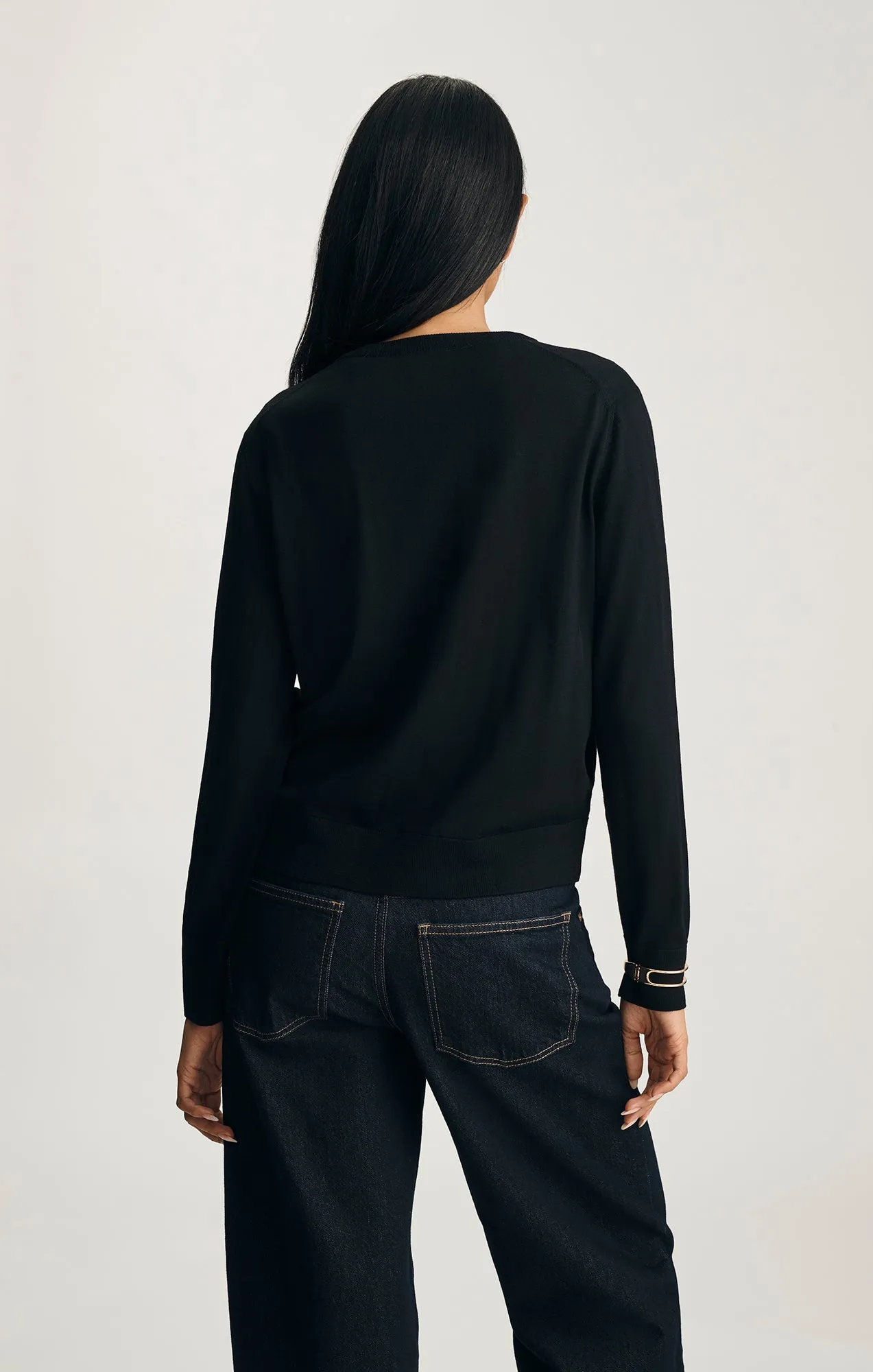 EDITION WOOL CARDIGAN IN BLACK Core Bold