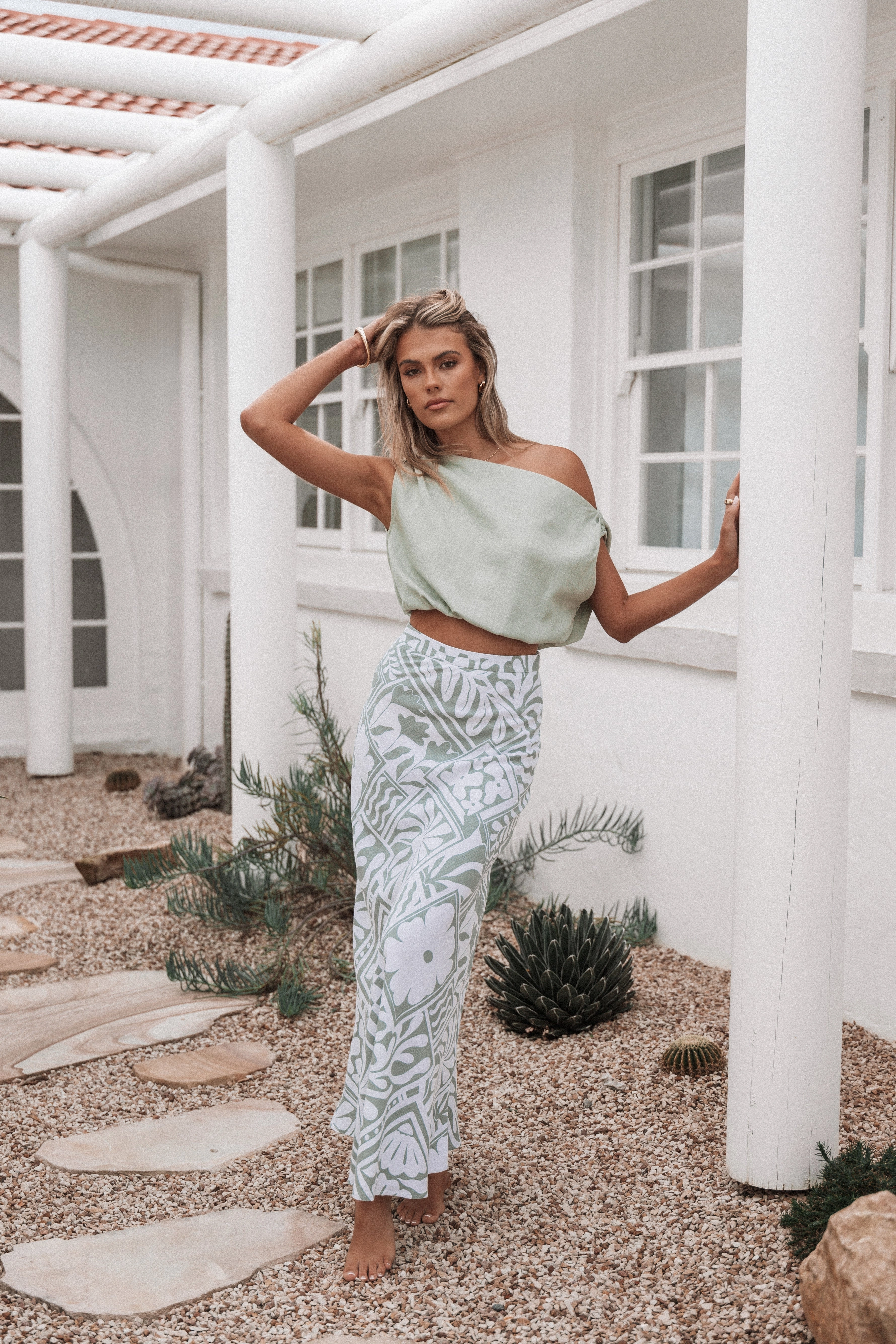 Willow Maxi Skirt - Sage Print Maternity Friendly