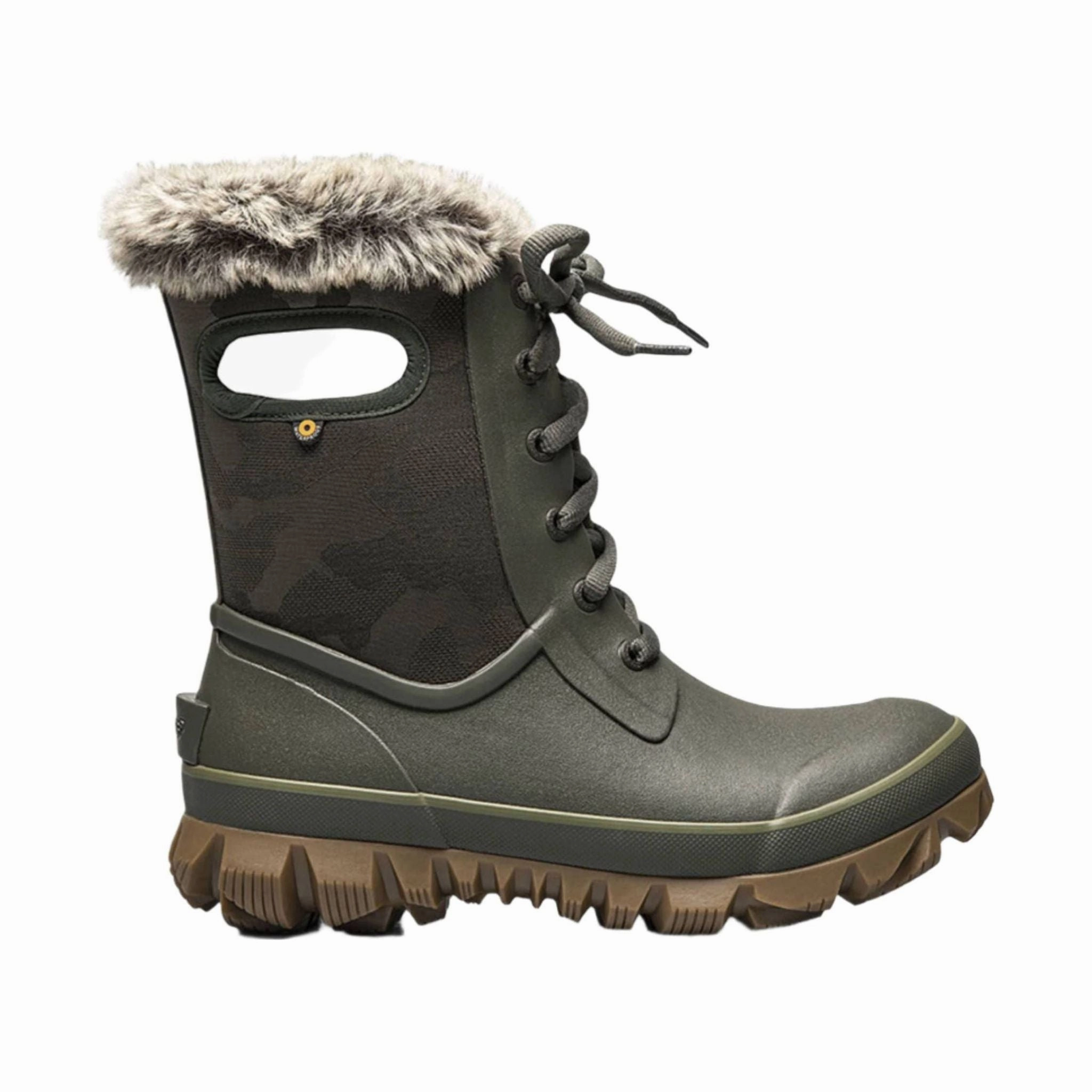 Durable Shell Windy Weather Padded Shaft Bogs Women's Arcata Tonal Camo Waterproof Winter Boots - Dark Green