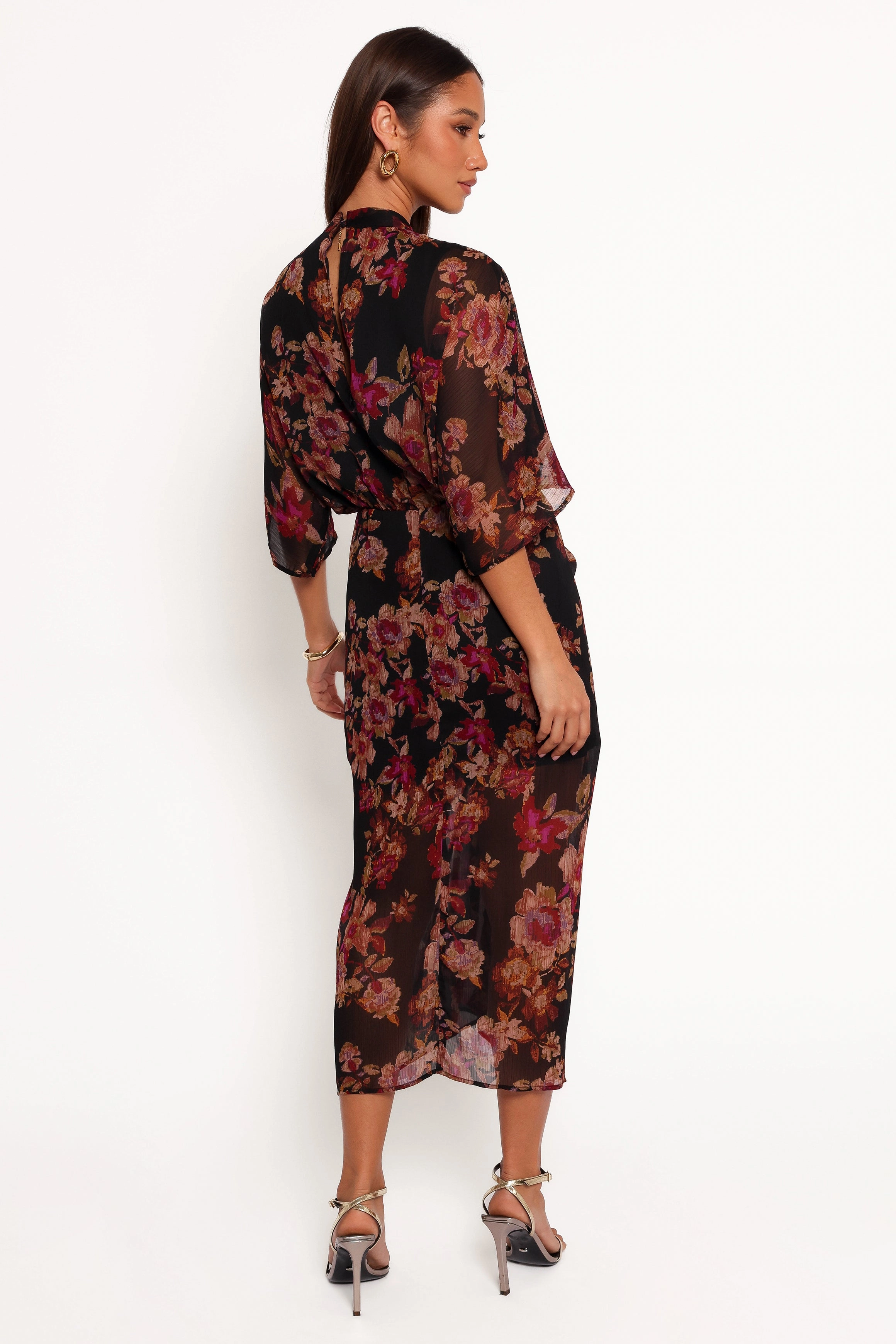 Audrina Maxi Dress - Deep Night Floral Clean Fit Sophisticated Edge