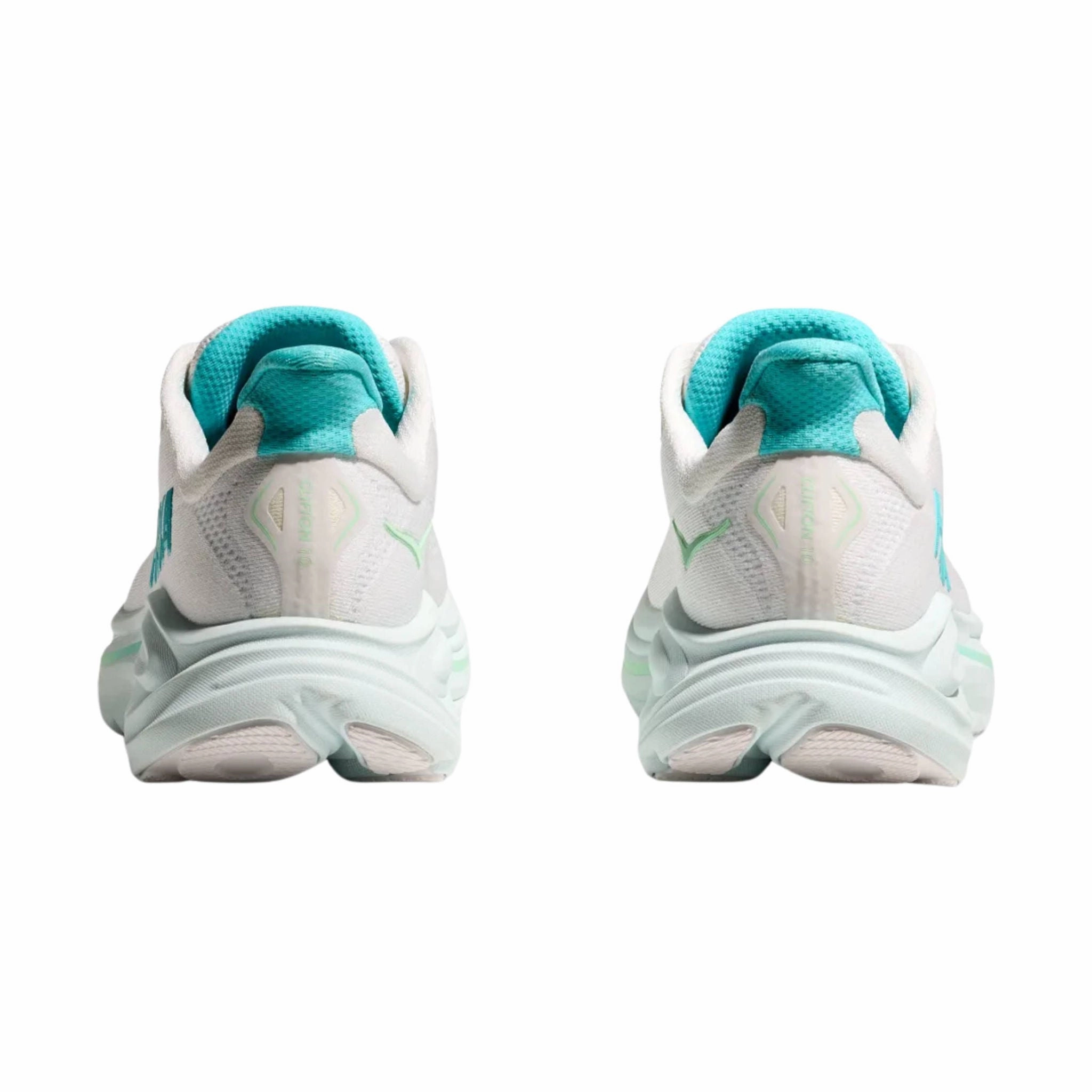 HOKA Women's Clifton 10 Running Shoes - White/ Cielo Blue Stable Grip