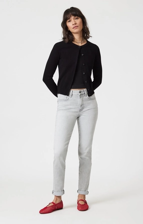 Crosshatch Stitching KATHLEEN SLIM BOYFRIEND IN ICE GREY FEATHER BLUE