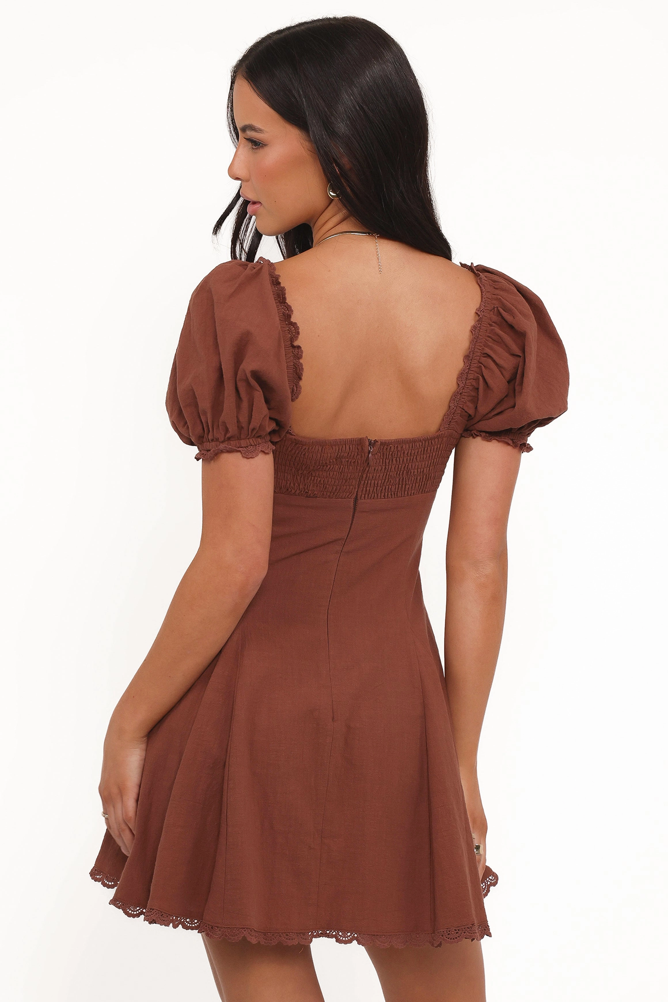 Anora Mini Dress - Cognac Chic Layered Wear Effortless Pair