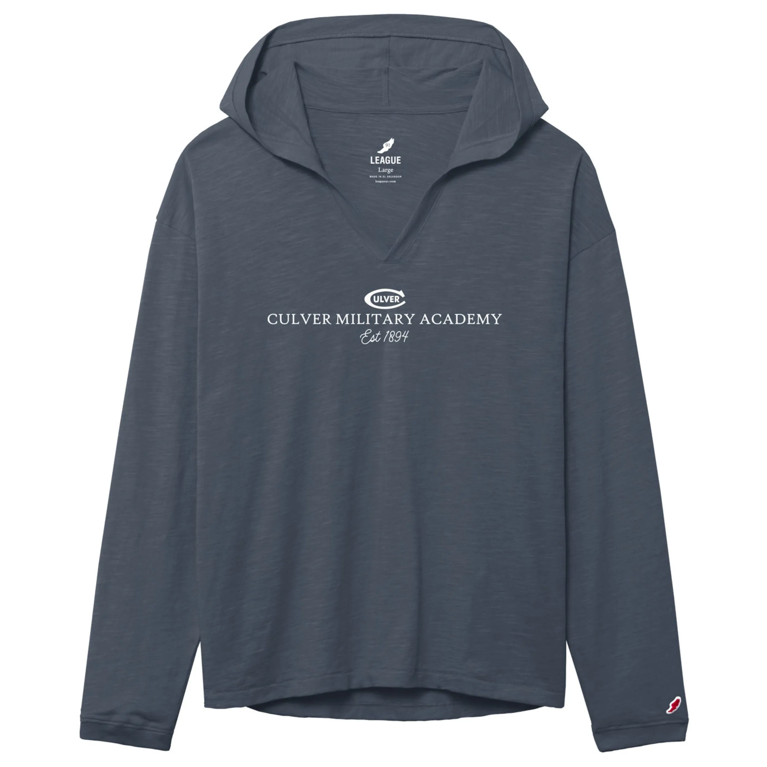 Relaxed Wearable Light and Soft CMA 1894 Women's Slub Hood - Spring Navy