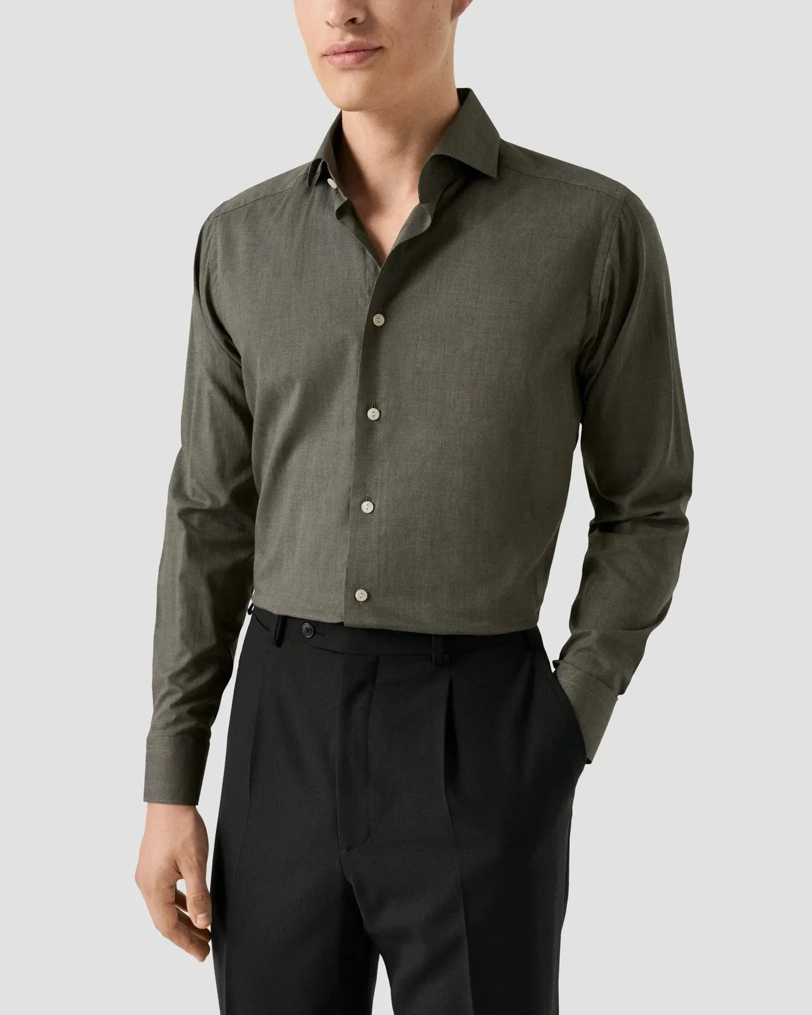 Affordable Fashion Solid Signature Flannel Shirt Slim