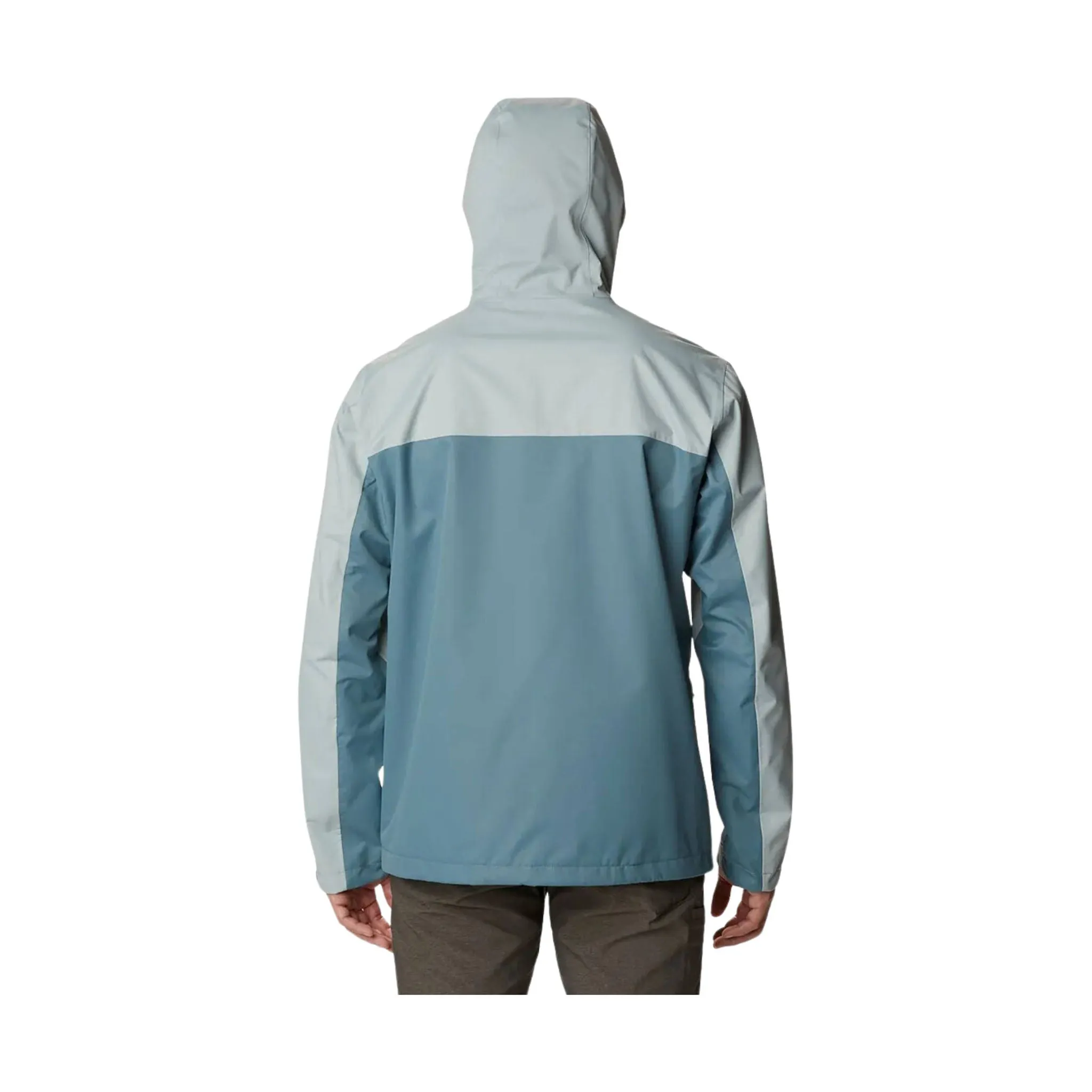 Compression Fit Design Light Reflective Zippers Columbia Men's Hikebound Rain Jacket - Niagara/Metal