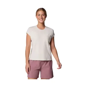 Columbia Women's Boundless Trek Short Sleeve Tee - Sea Salt Ethically Sourced Yarn