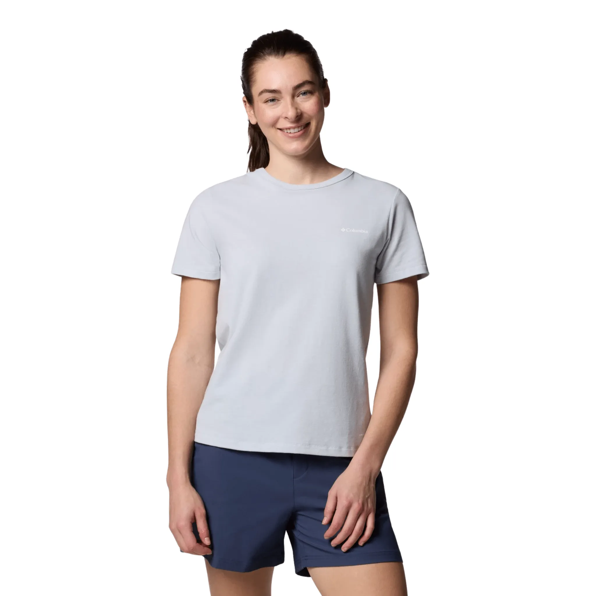 Columbia Women's Sun Trek Short Sleeve II Shirt - Cirrus Grey MoistureWickingTechnology