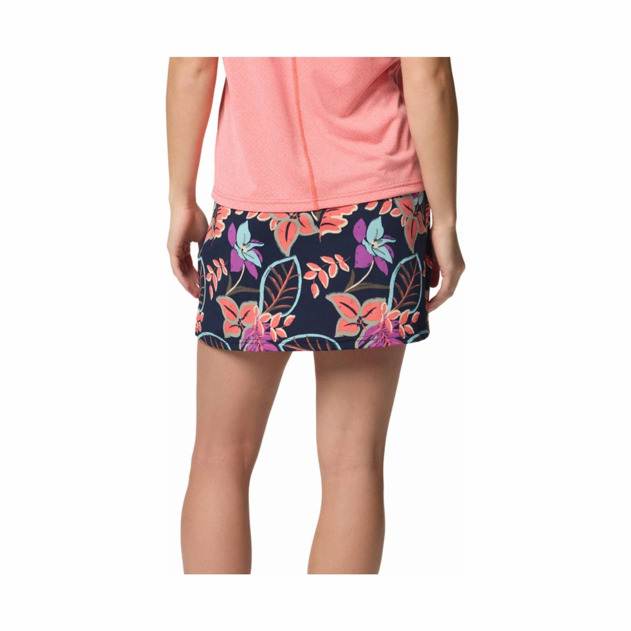 Columbia Women's Chill River Printed Skort - Hot Coral Low Rise Style Layering