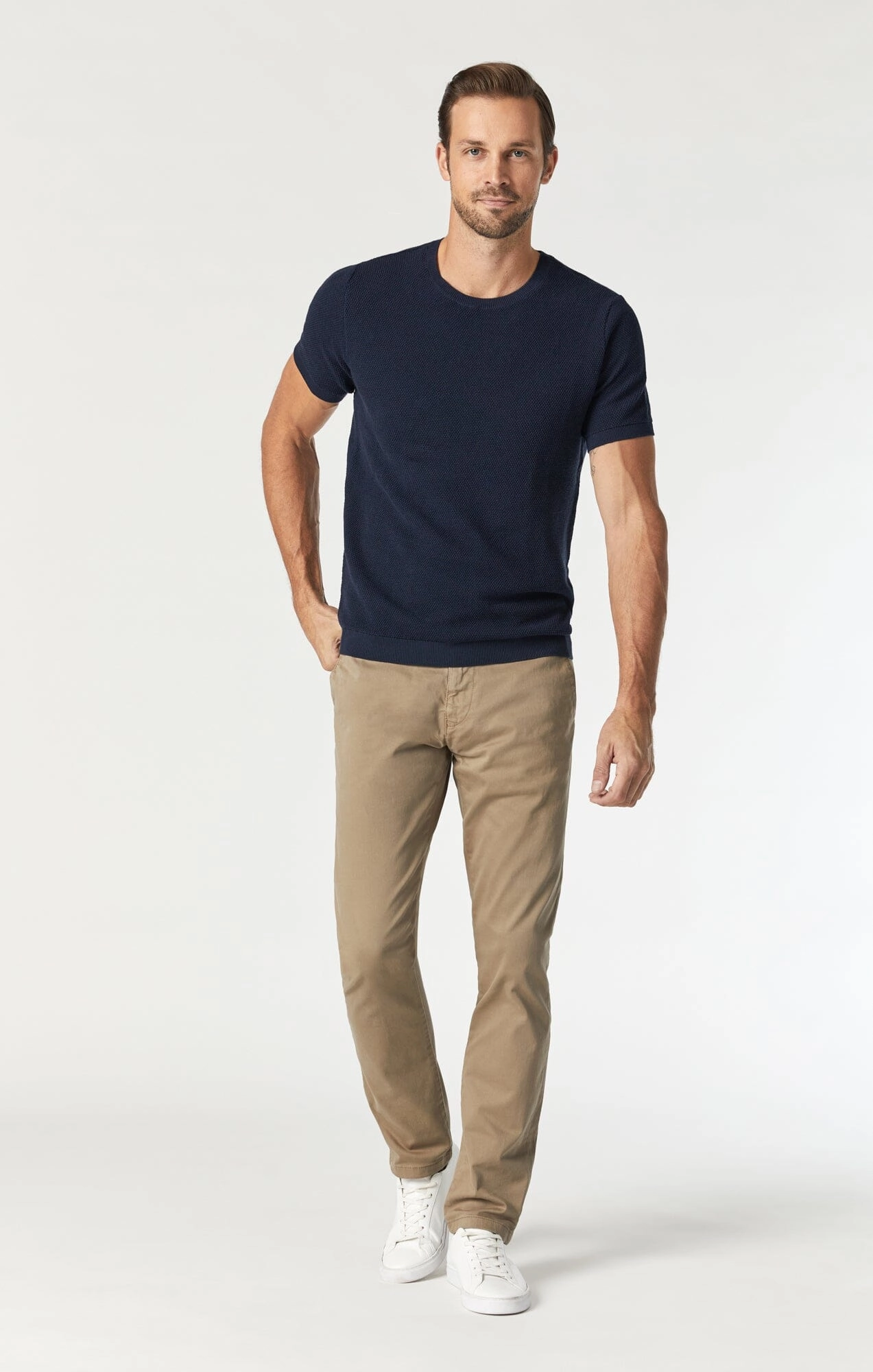 JOHNNY SLIM LEG CHINO IN BRITISH KHAKI TWILL Ultra Stretch Fit Comfort
