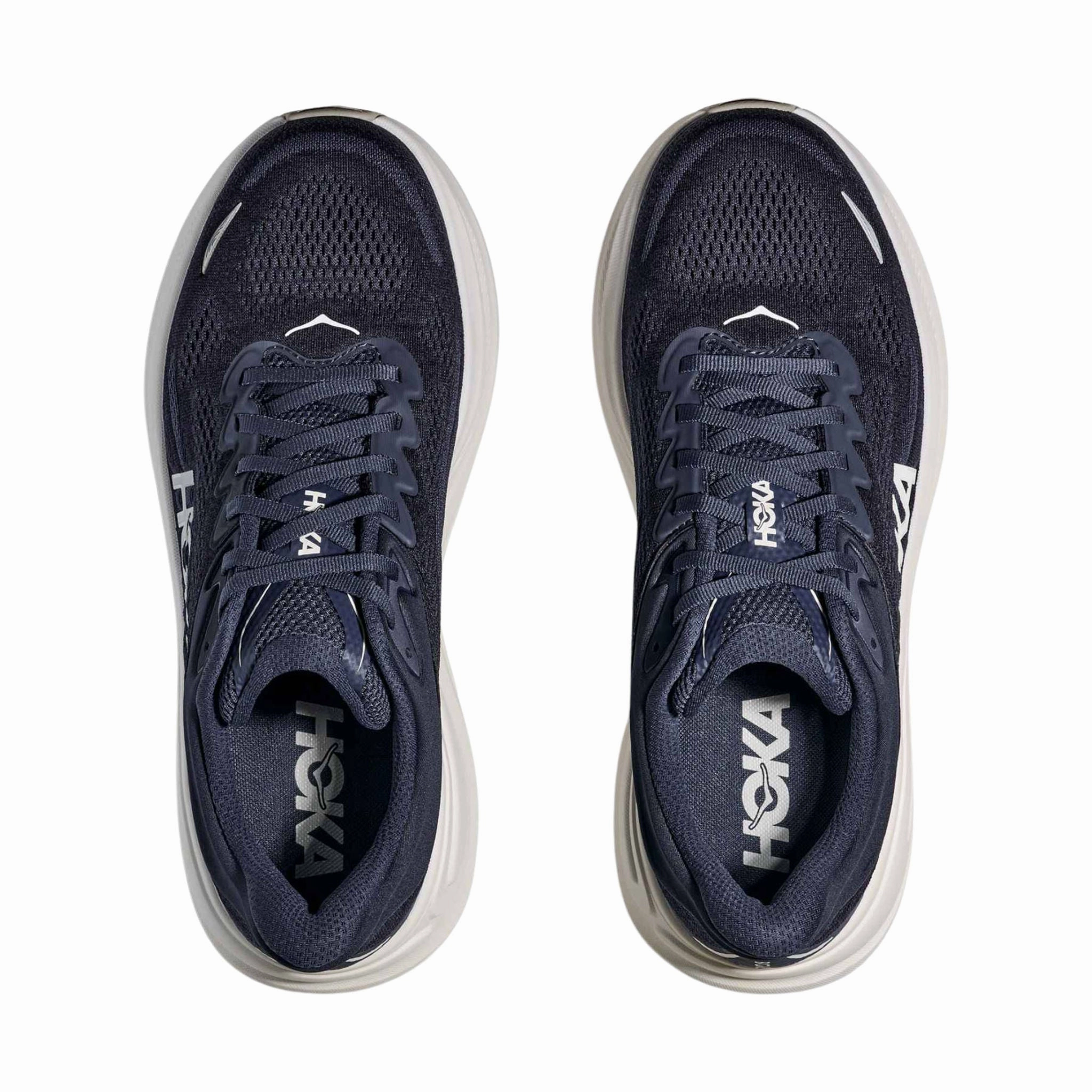 HOKA Men's Bondi 9 Running Shoes - Varsity Navy/White Non Slip Heel Grip