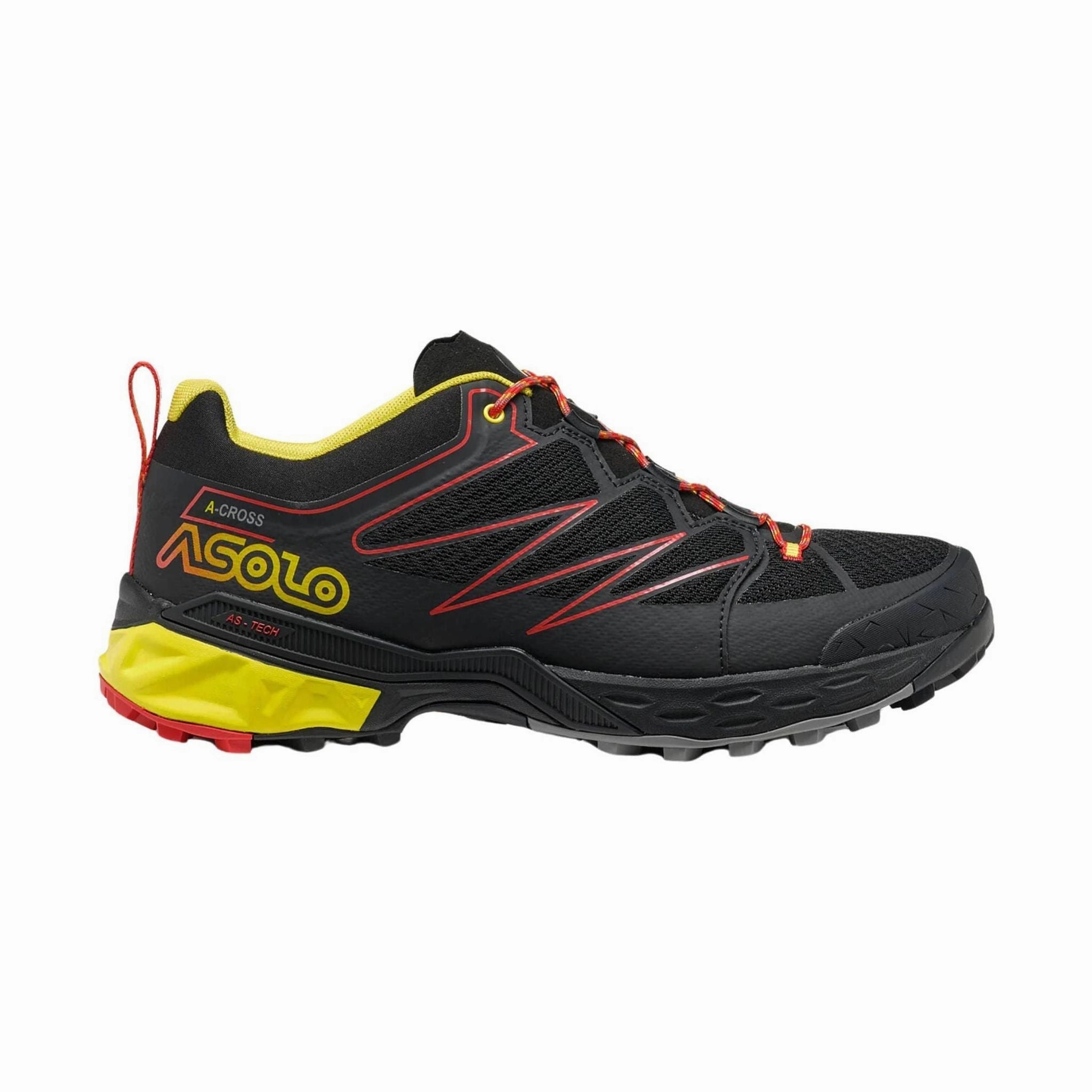 Asolo Men's Softrock Hiking Shoes - Black/Yellow Flexible Groove Outsoles Soft Insole