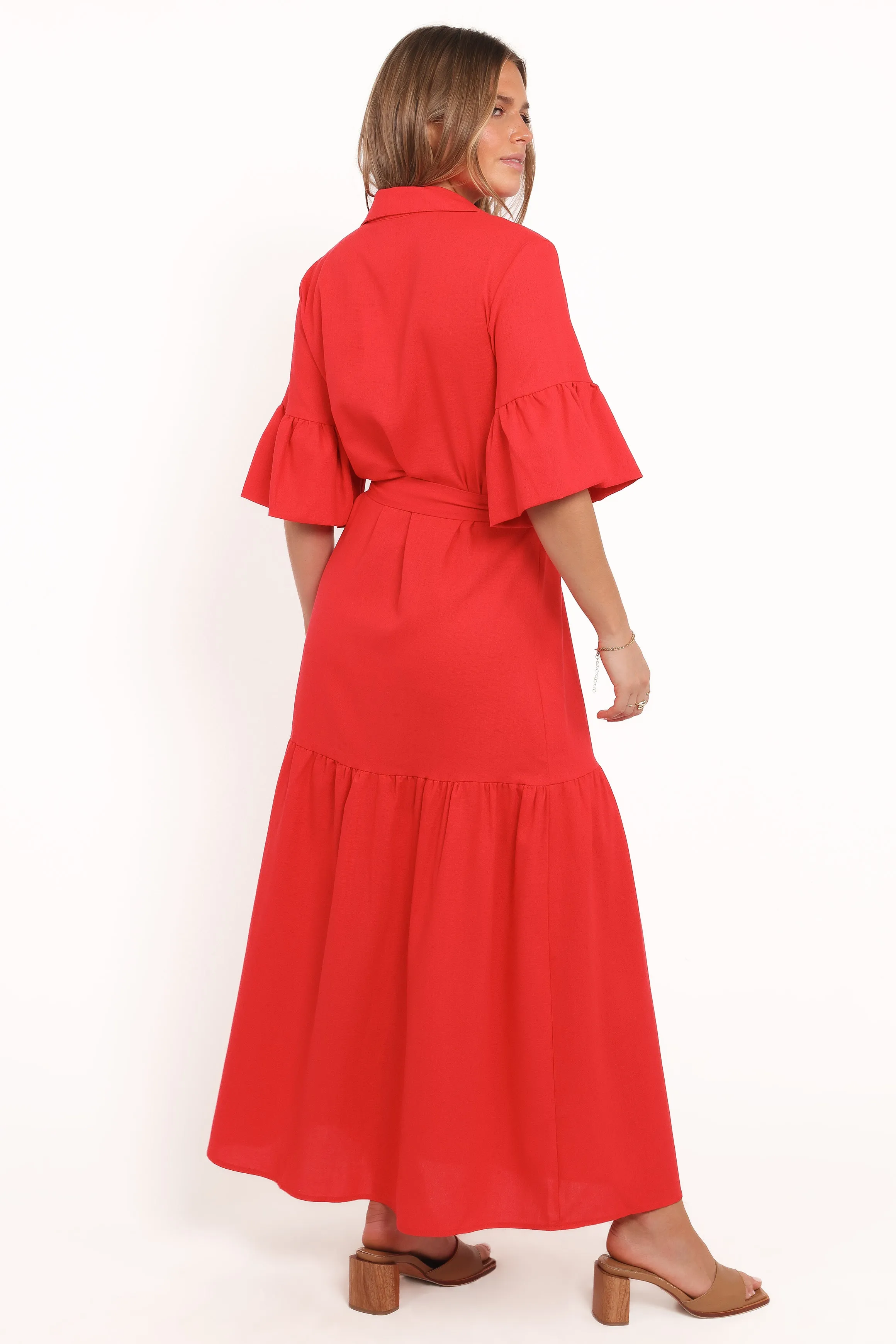 Kirrily Midi Dress - Red Balanced Shape Calm Mood
