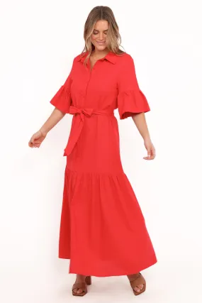 Comfy Layers Layering Fit Kirrily Midi Dress - Red